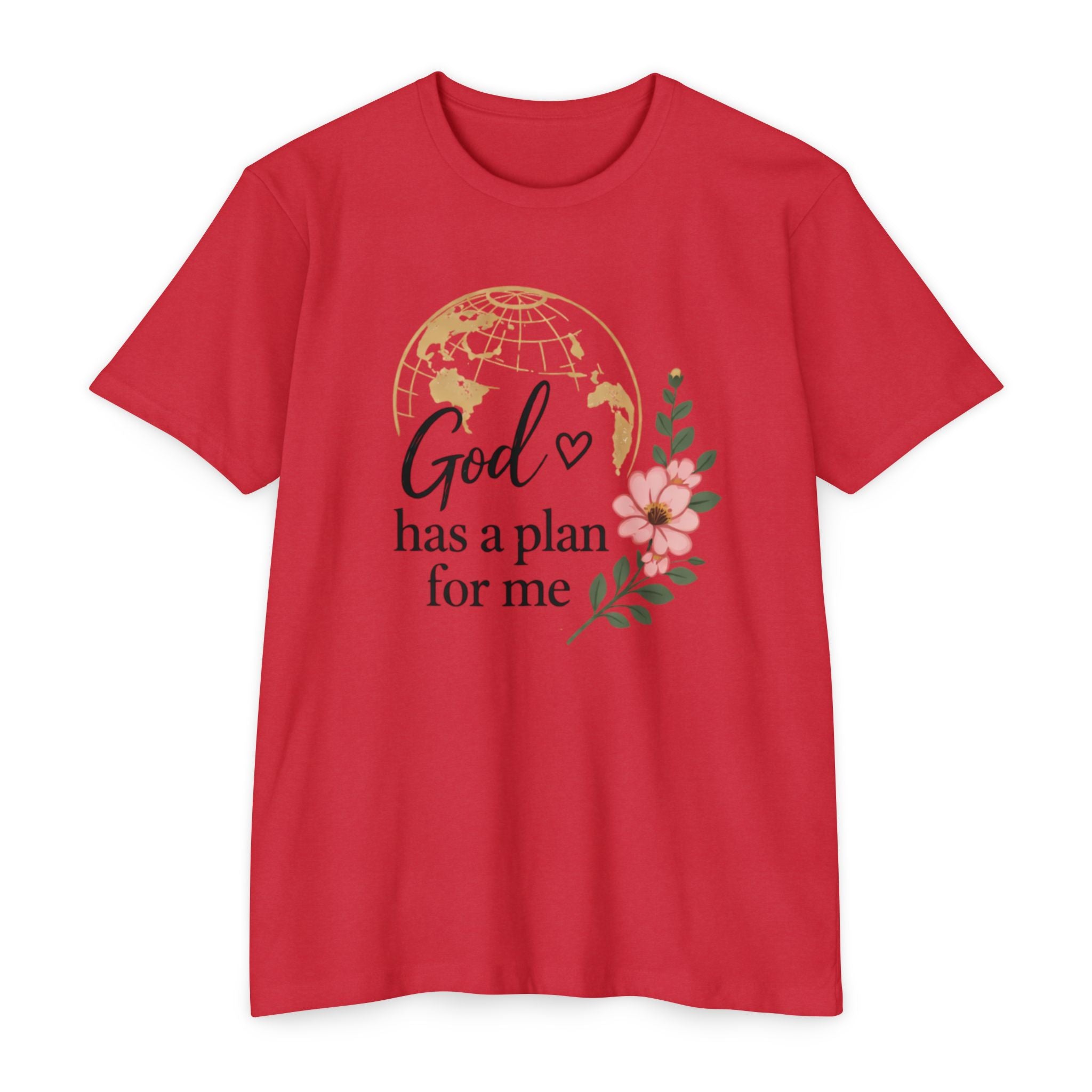 Inspirational Faith T-Shirt — "God Has a Plan for Me" Floral Tee