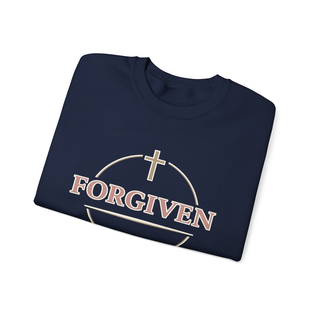 Womens Forgiven Crewneck Sweatshirt — Christian Faith Cross Pullover
