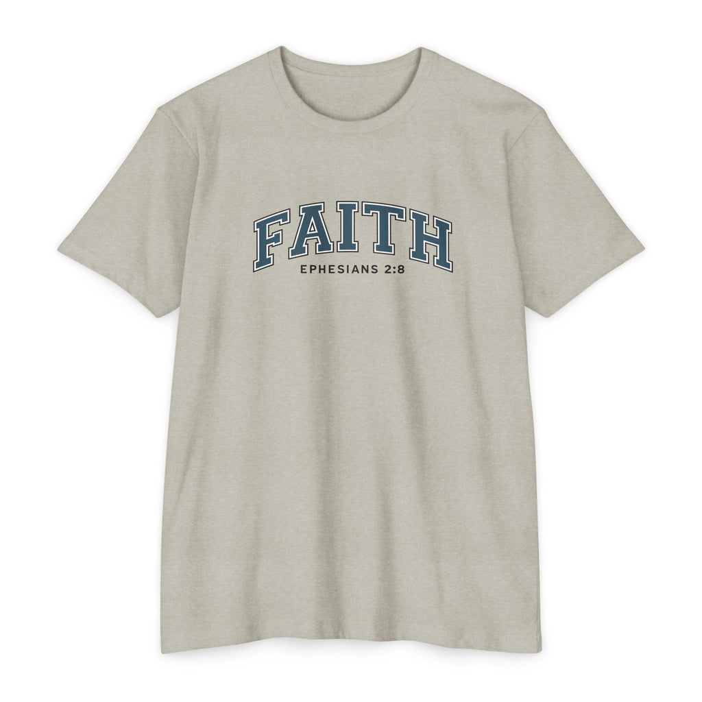 Womens Faith Graphic T-Shirt — Ephesians 2:8 Christian Tee