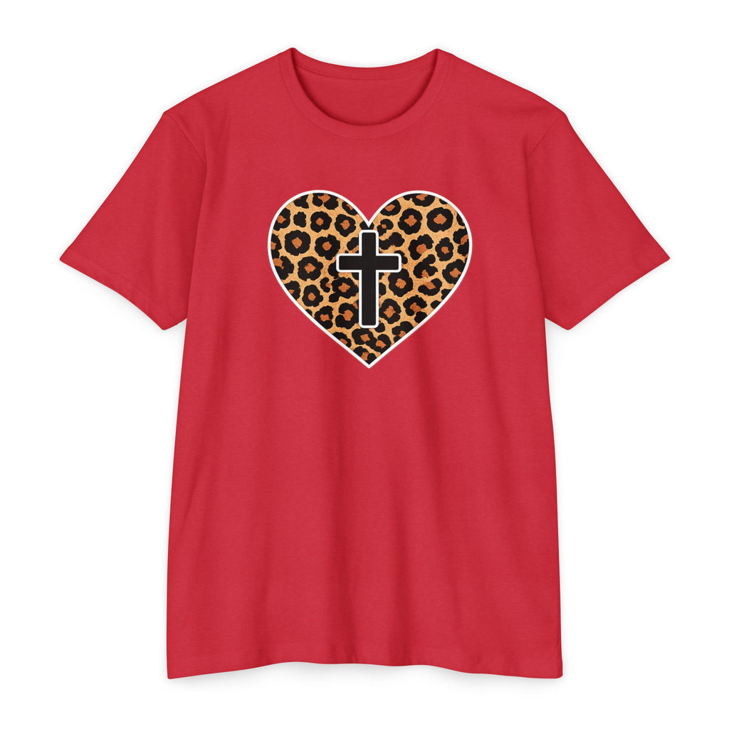 Womens  Heart with Cross T-shirt | Christian Faith