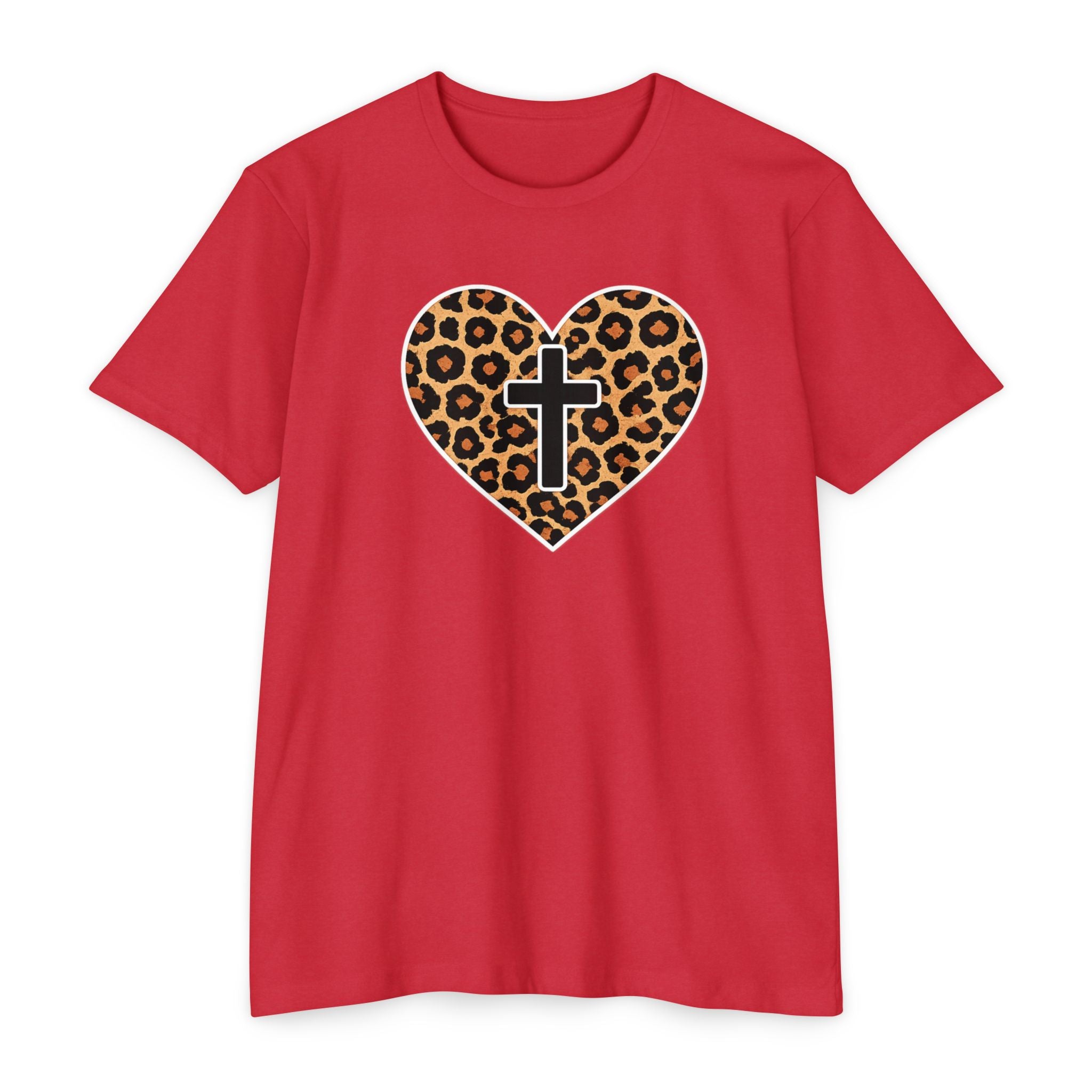 Womens  Heart with Cross T-shirt | Christian Faith