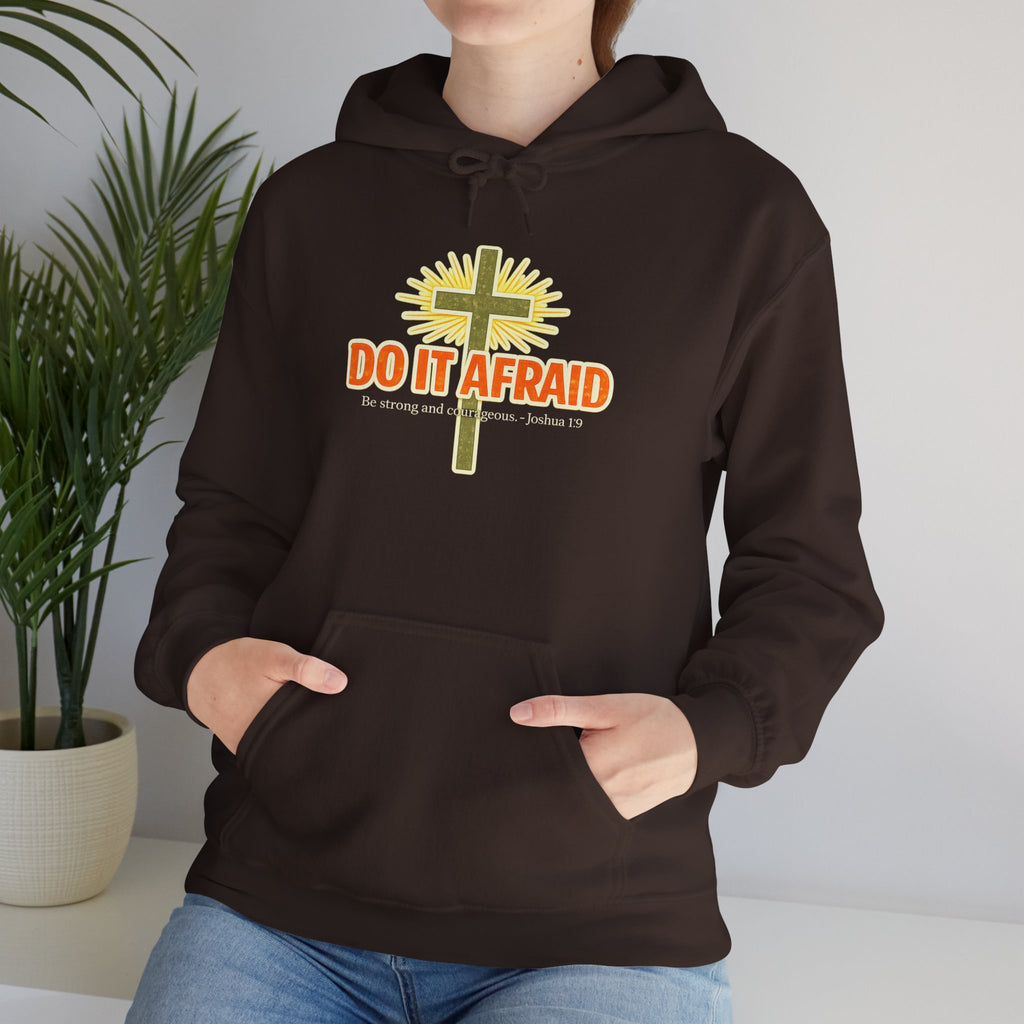 Mens Do It Afraid Cross Hoodie — Christian Encouragement Pullover