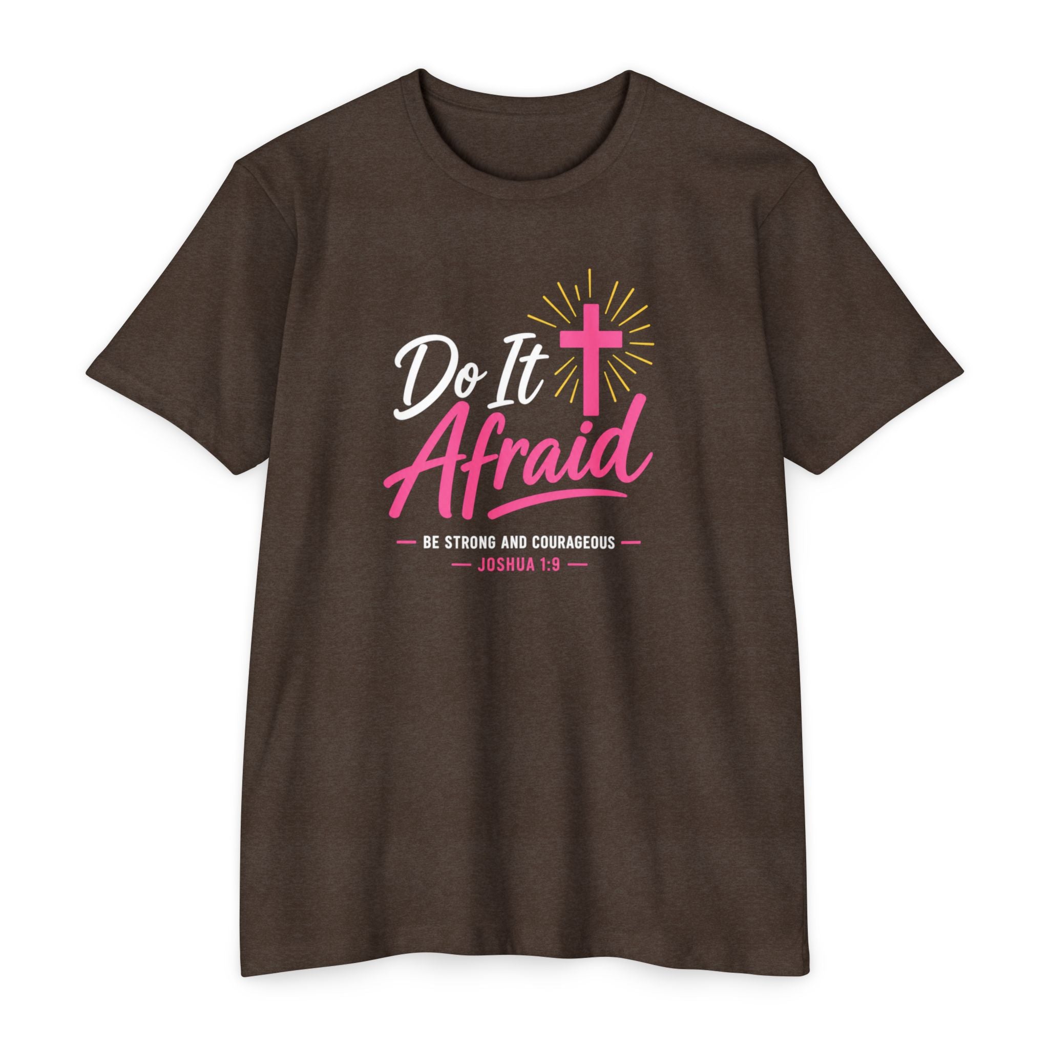 Womens "Do It Afraid" Cross T-Shirt | Inspirational Christian Faith Shirt
