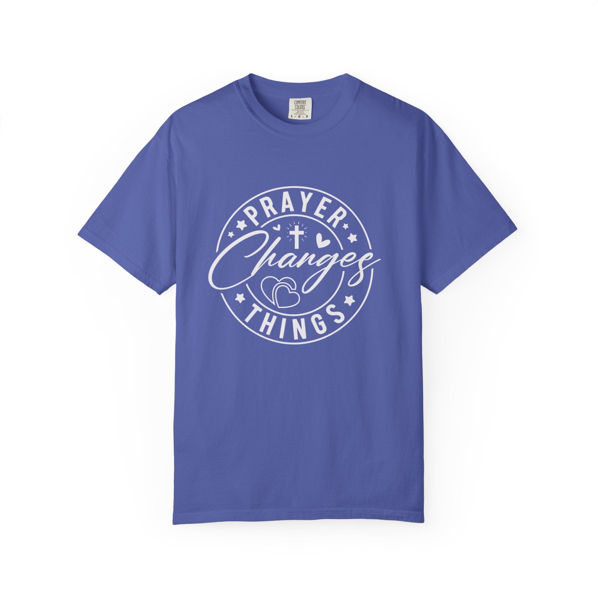 Prayer Changes Lives T-Shirt — Subtle Embossed Faith Graphic