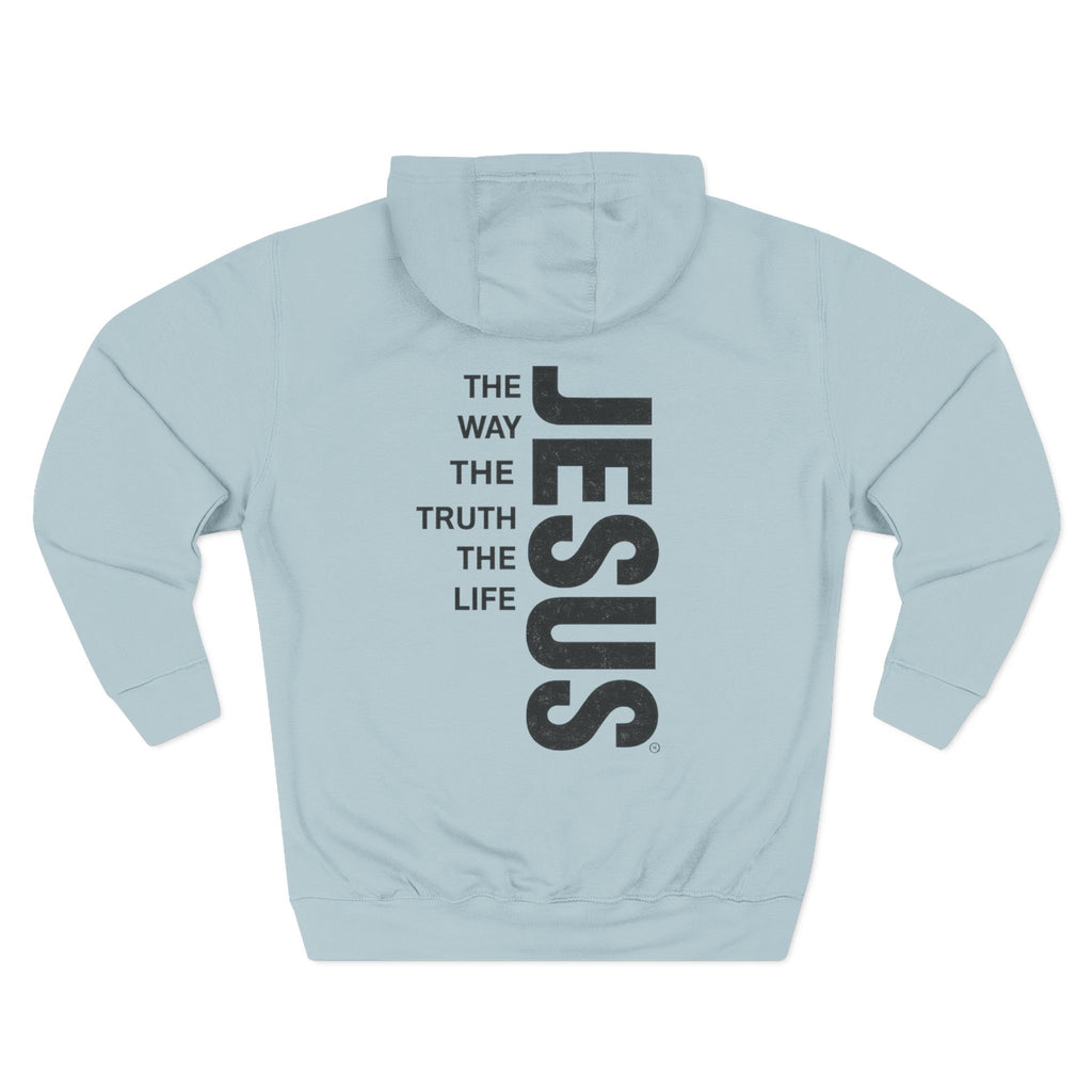 Jesus Vertical Text Hoodie — The Way The Truth The Life Christian Hoodie