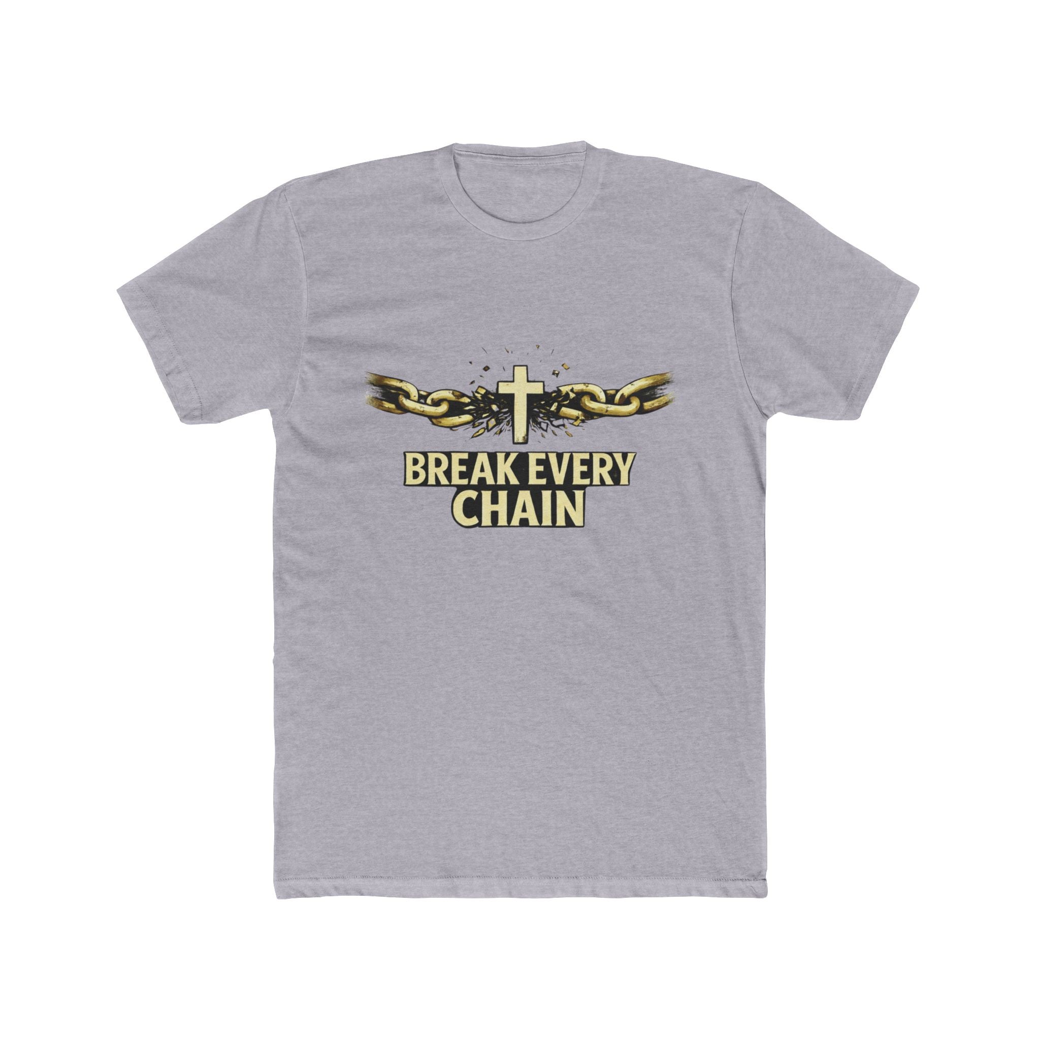 Break Every Chain T-Shirt | Cross with Broken Chains, Christian Faith Tee