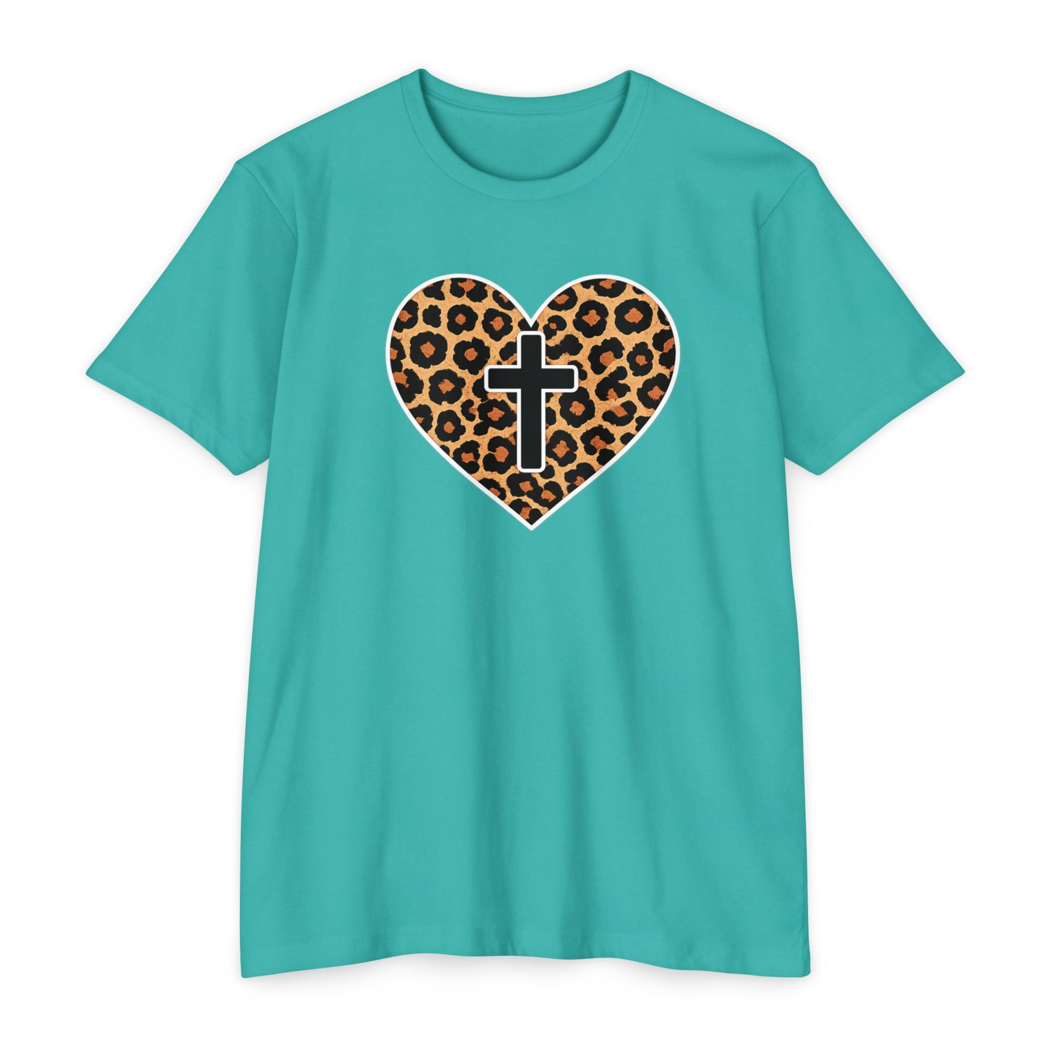 Womens  Heart with Cross T-shirt | Christian Faith