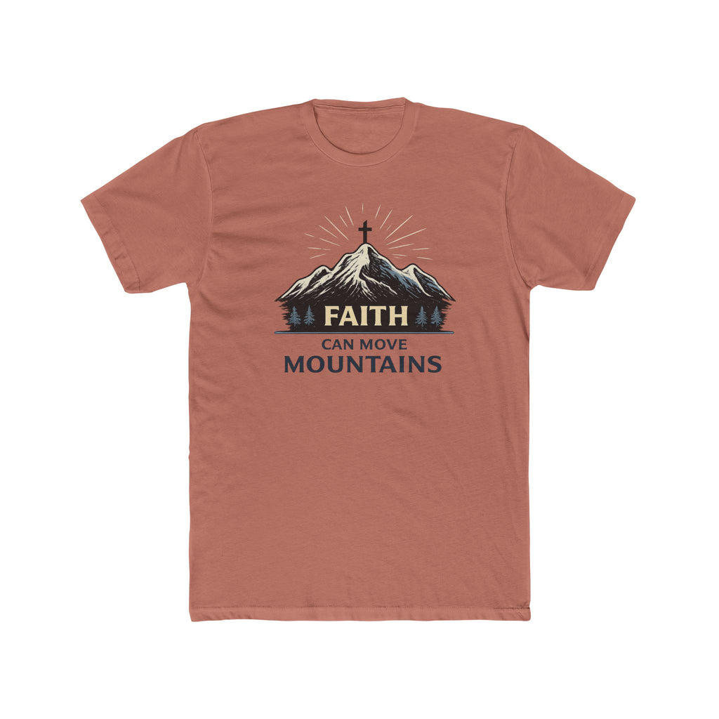 Faith Can Move Mountains T-Shirt | Christian Mountain Cross Tee