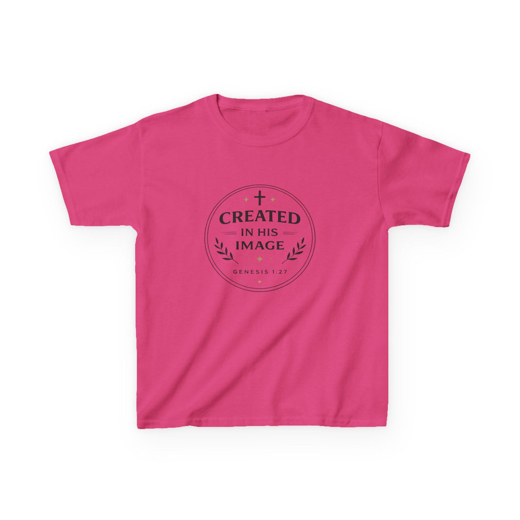 Girls  " Created In His Image" Kids Heavy Cotton™ Tee