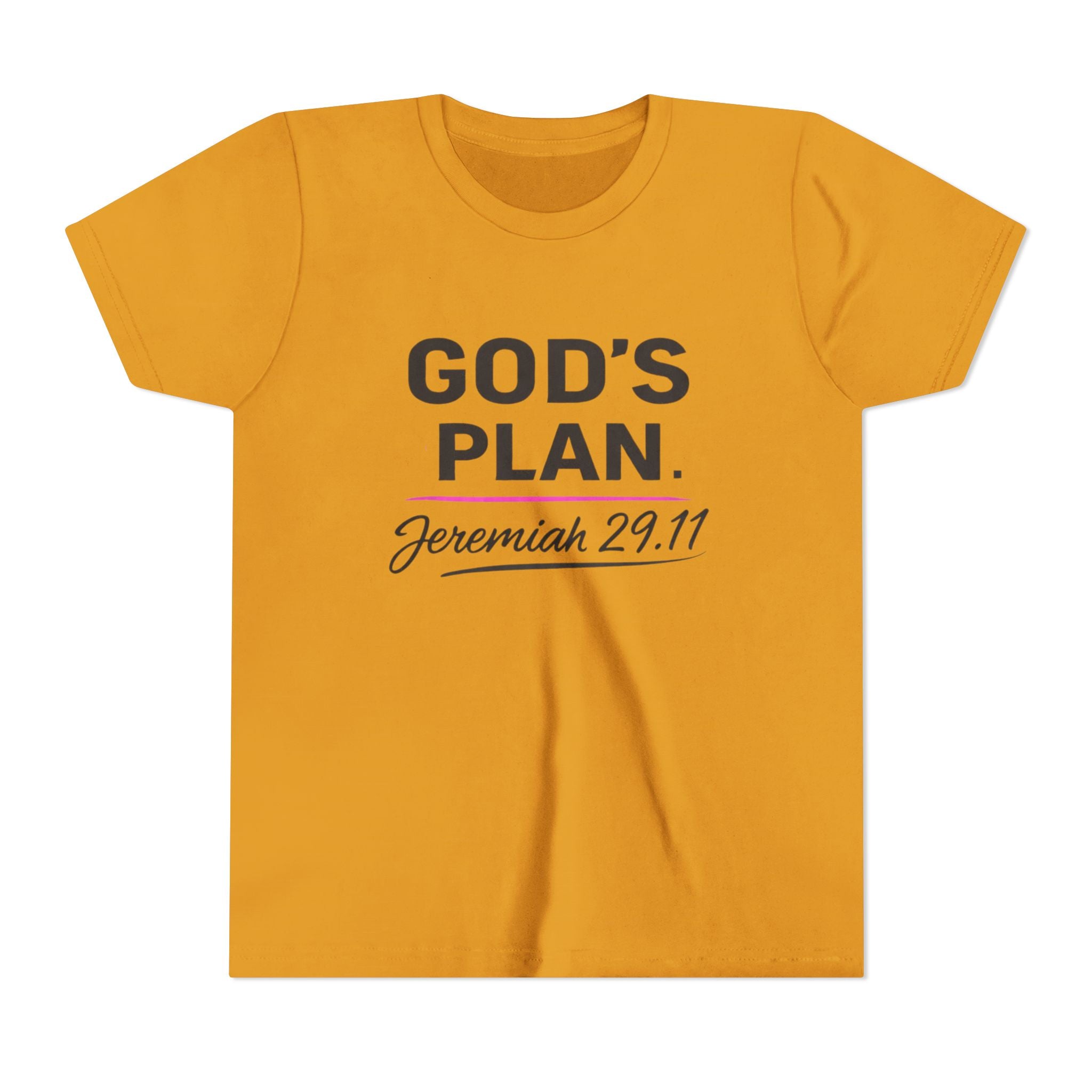 Girls Youth Tee — "God's Plan" Jeremiah 29:11 Christian Faith T-shirt