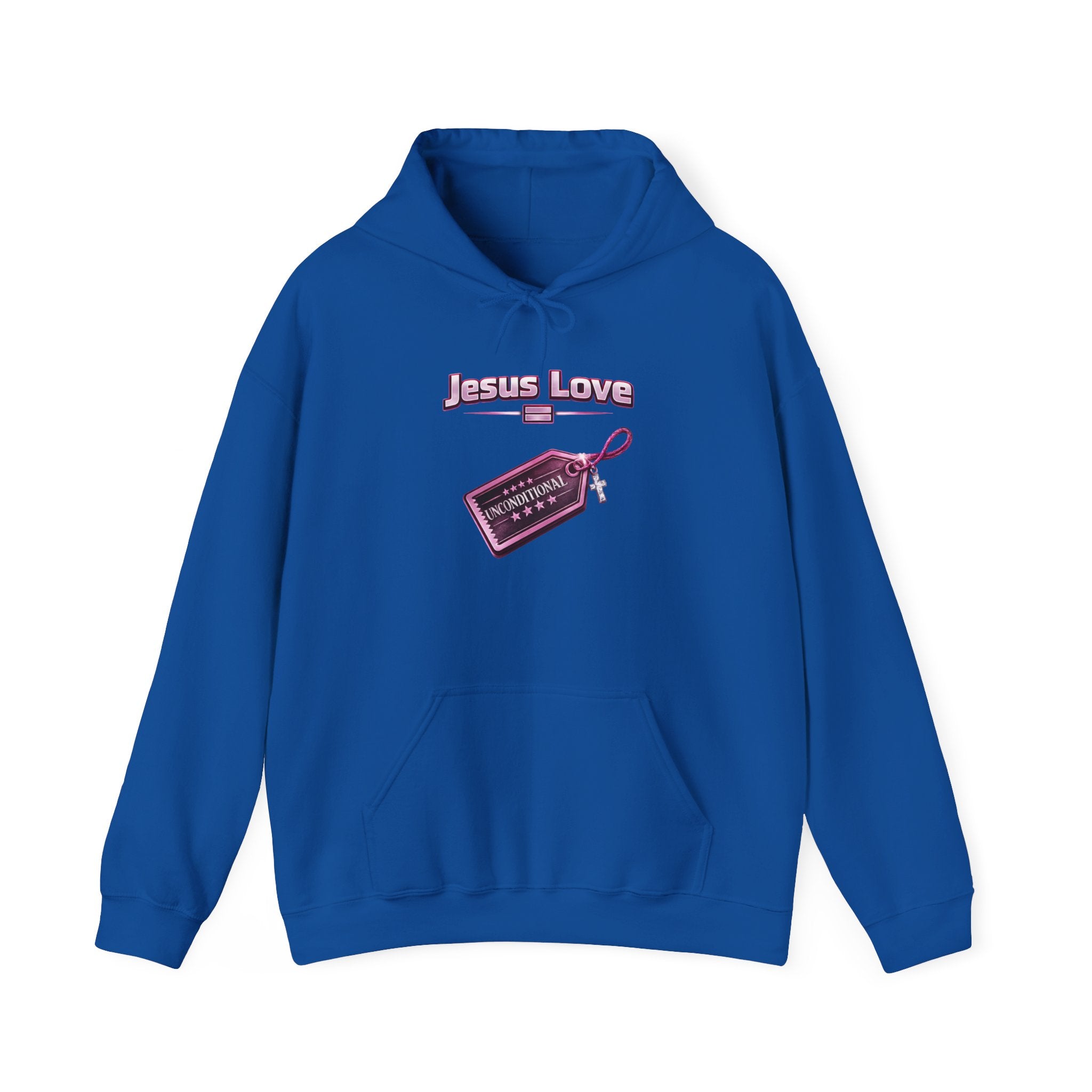 Jesus Love Hoodie — Retro Tag Graphic Christian Faith Pullover