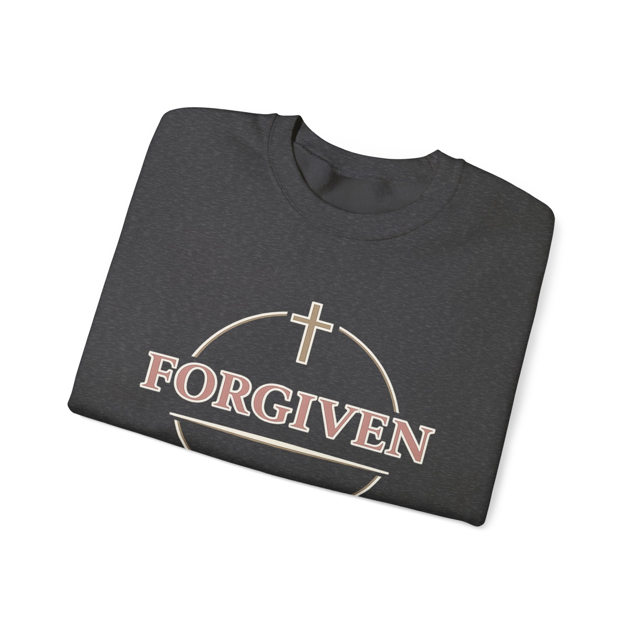 Womens Forgiven Crewneck Sweatshirt — Christian Faith Cross Pullover