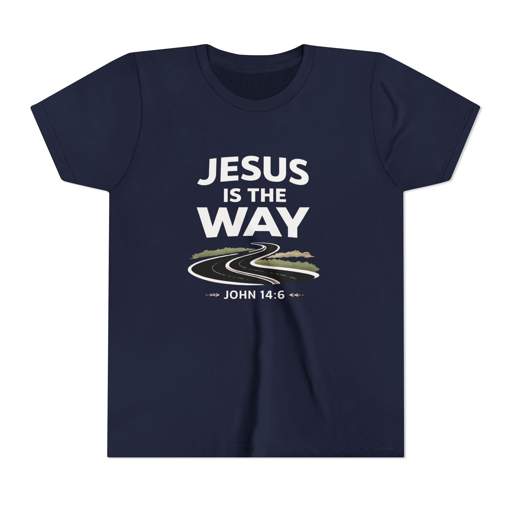 Boys Youth Tee — "Jesus Is The Way" Christian Graphic Shirt (John 14:6)