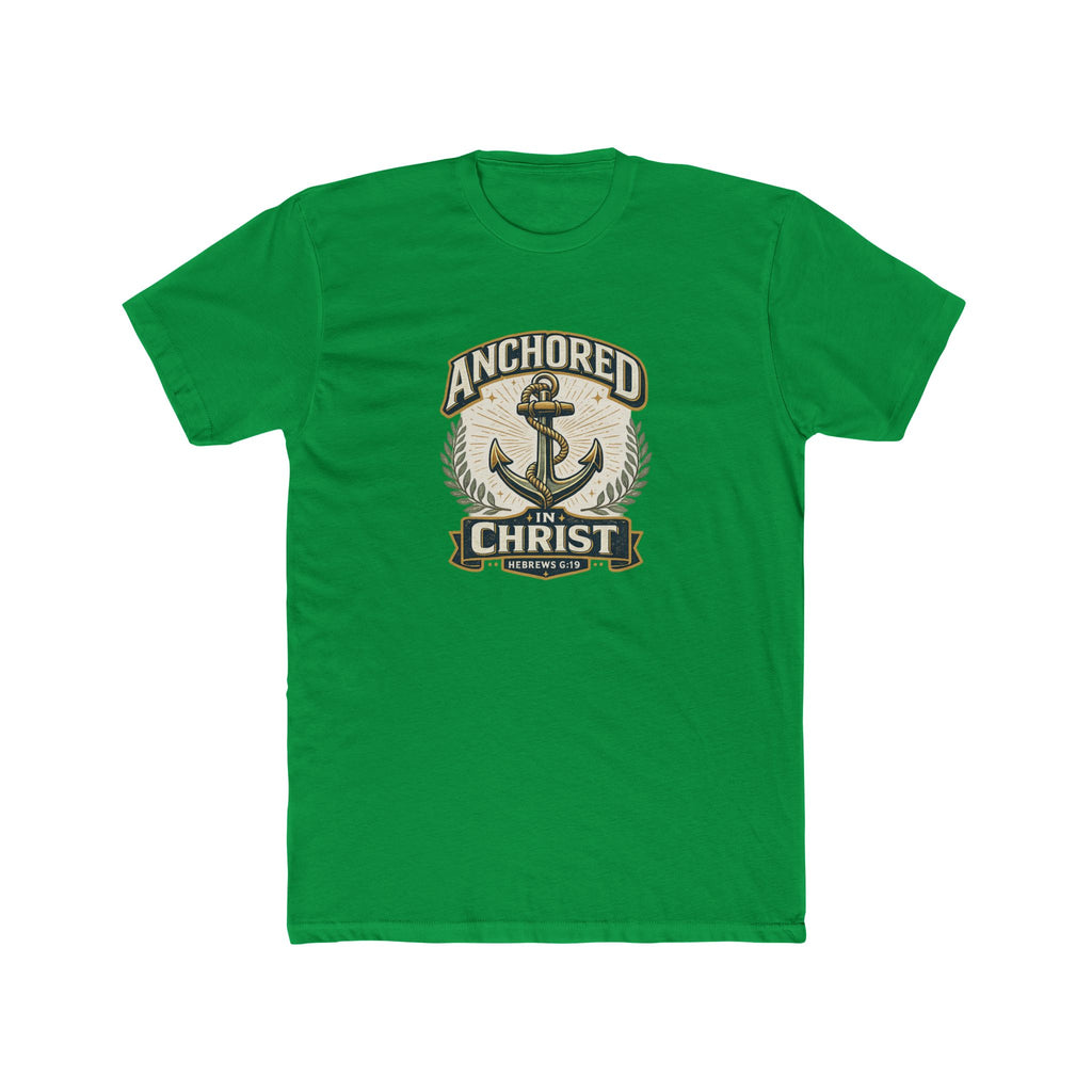 Mens Anchored In Christ Christian T-shirt Faith Inspired| Wearing your Faith
