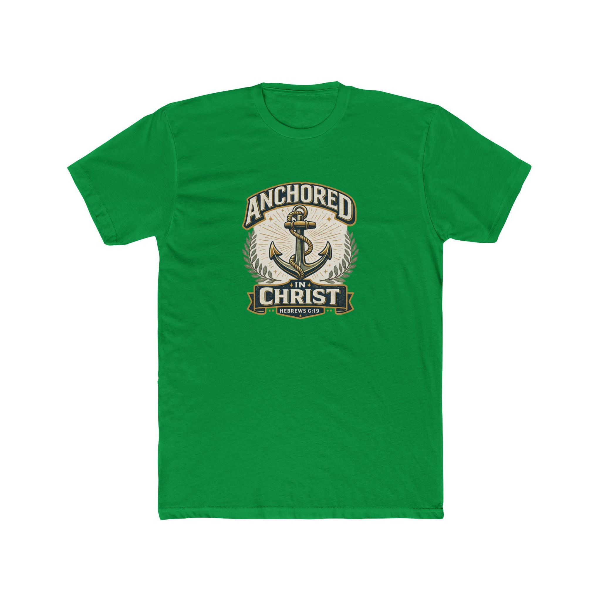 Mens Anchored In Christ Christian T-shirt Faith Inspired| Wearing your Faith
