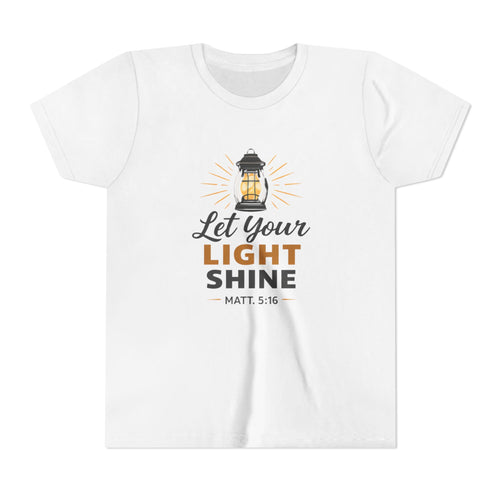 Boys Youth Tee — "Let Your Light Shine" Christian Lantern Shirt (Matt. 5:16)