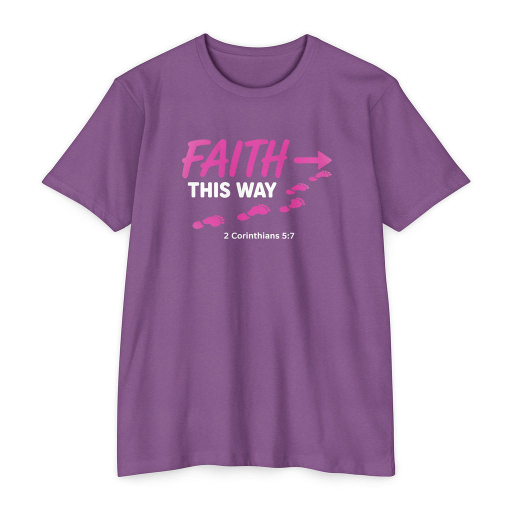 Womens Faith This Way T‑Shirt — 2 Corinthians 5:7