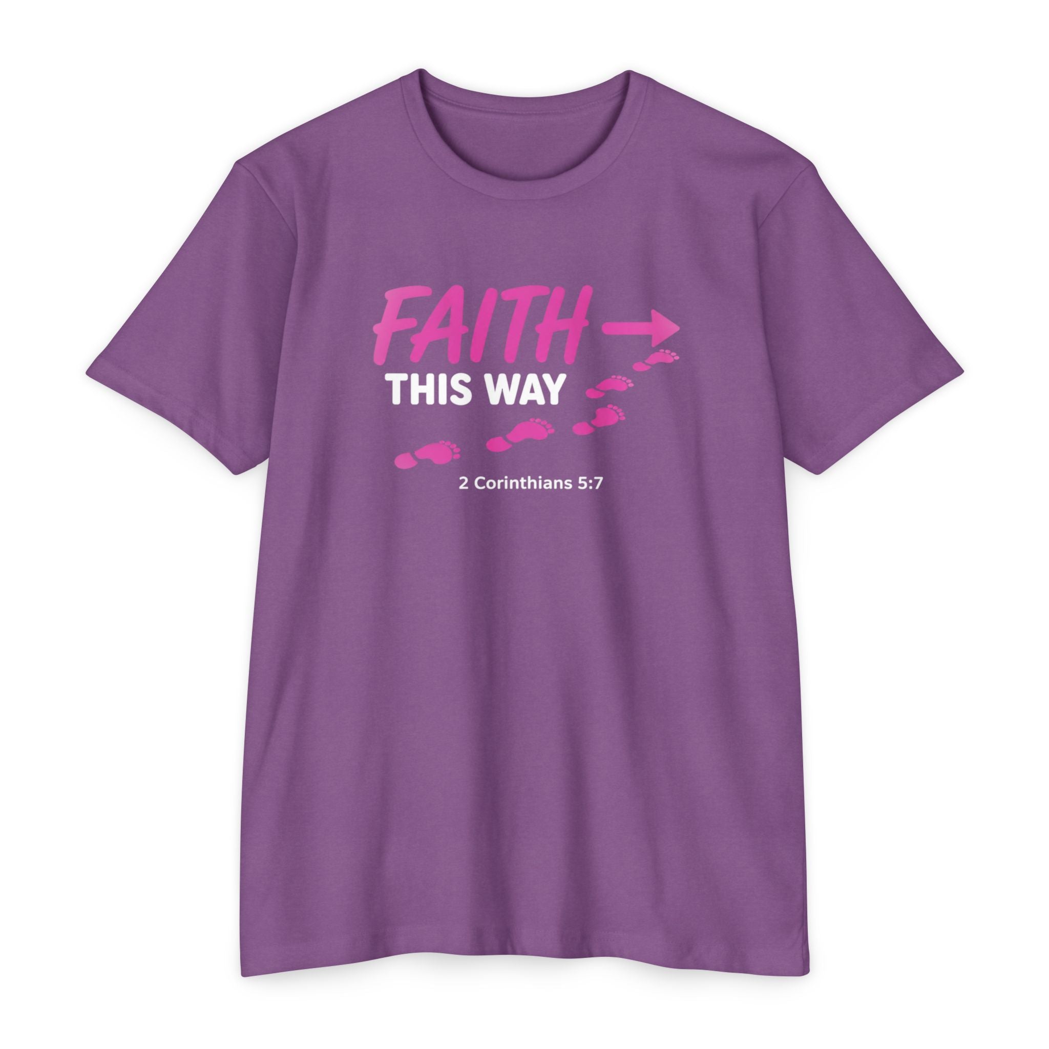 Womens Faith This Way T‑Shirt — 2 Corinthians 5:7