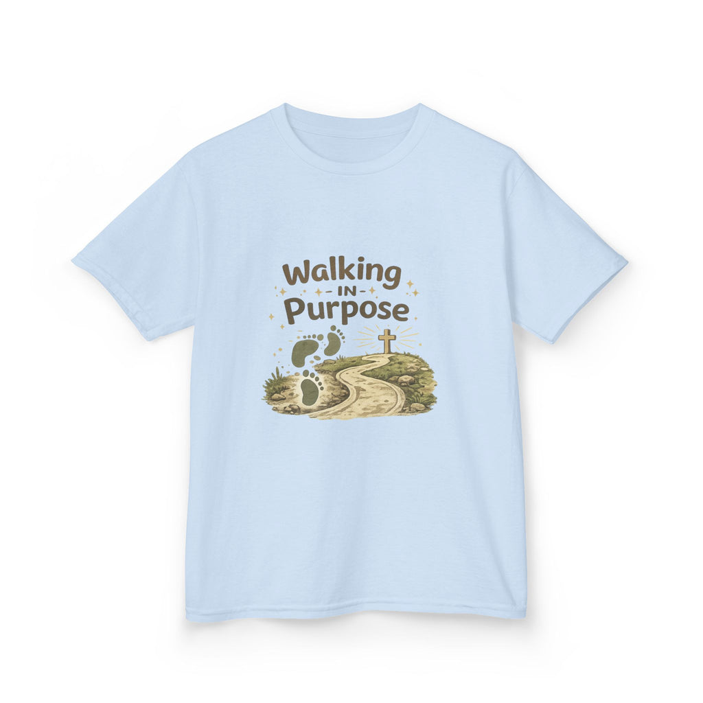 Kids Tee — "Walking in Purpose" Inspirational Christian Kids T-Shirt