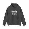 Womens God's Power Is Greater Hoodie — Inspirational Christian Faith Sweatshirt
