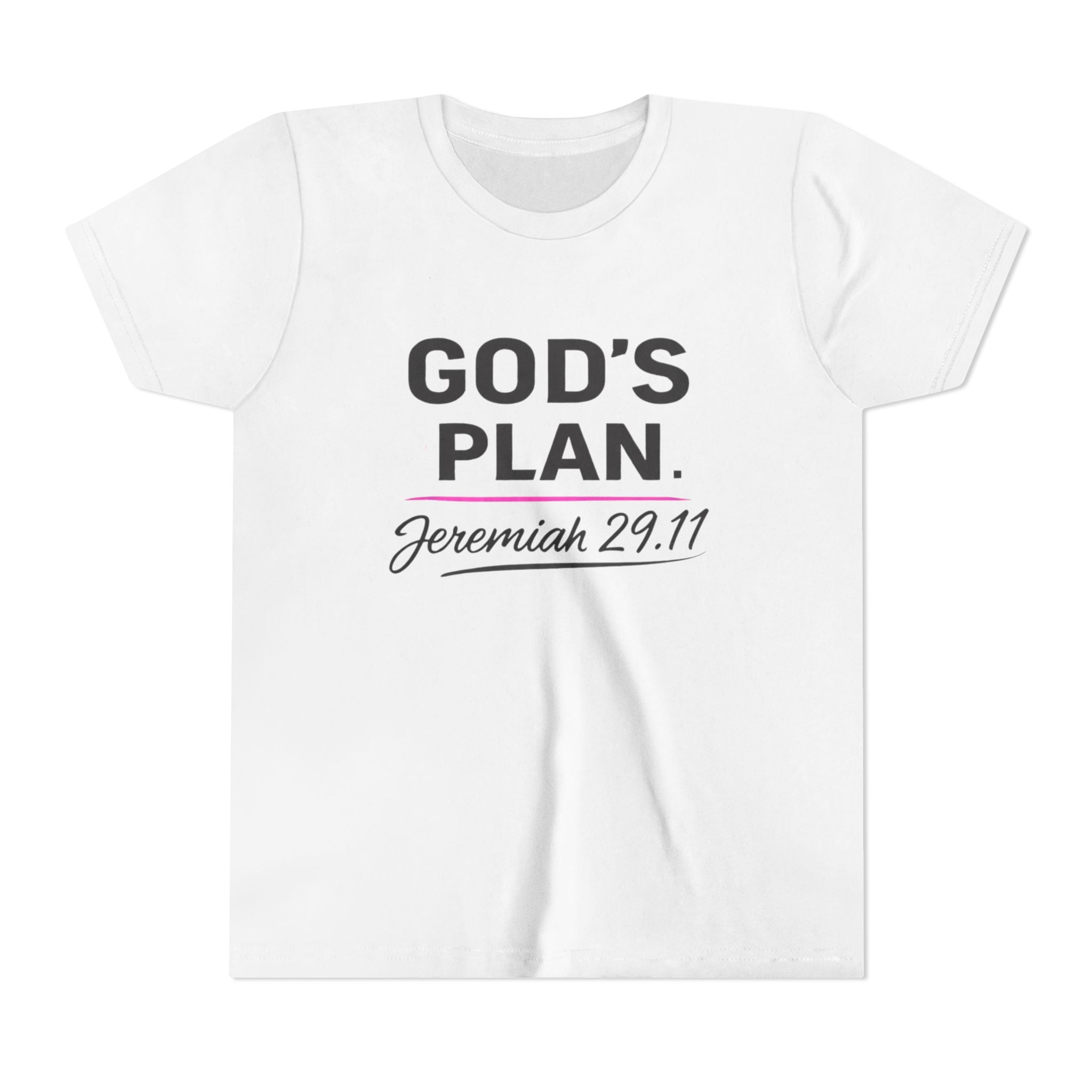 Girls Youth Tee — "God's Plan" Jeremiah 29:11 Christian Faith T-shirt