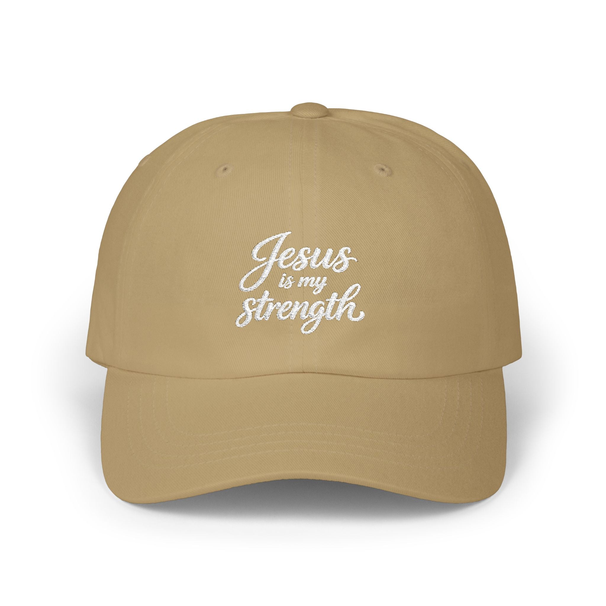 Dad Cap - "Jesus Is My Strength" Embroidered Christian Baseball Hat
