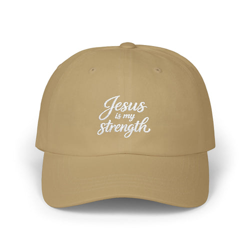 Dad Cap - "Jesus Is My Strength" Embroidered Christian Baseball Hat