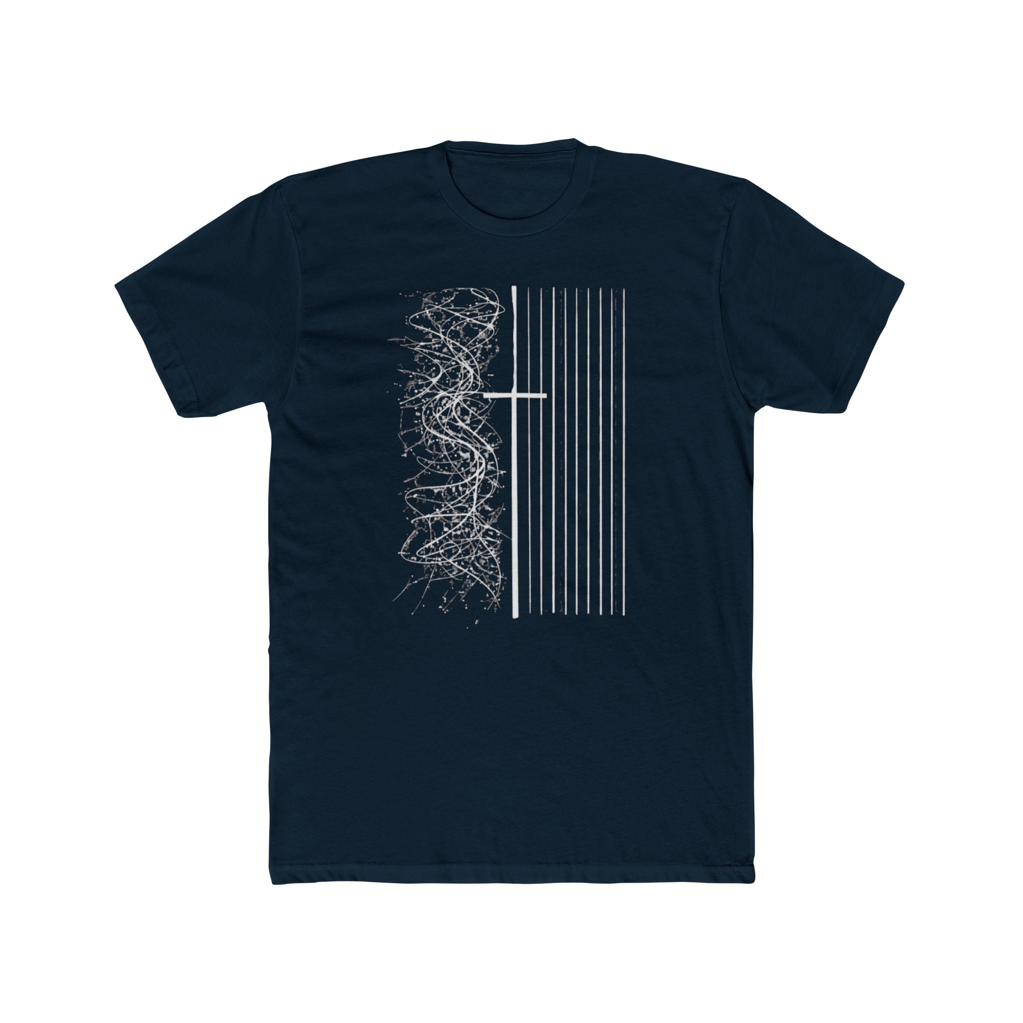 Floral Skull Flag Tee | Grunge American Flag T-Shirt, Vertical Skull & Flowers Design