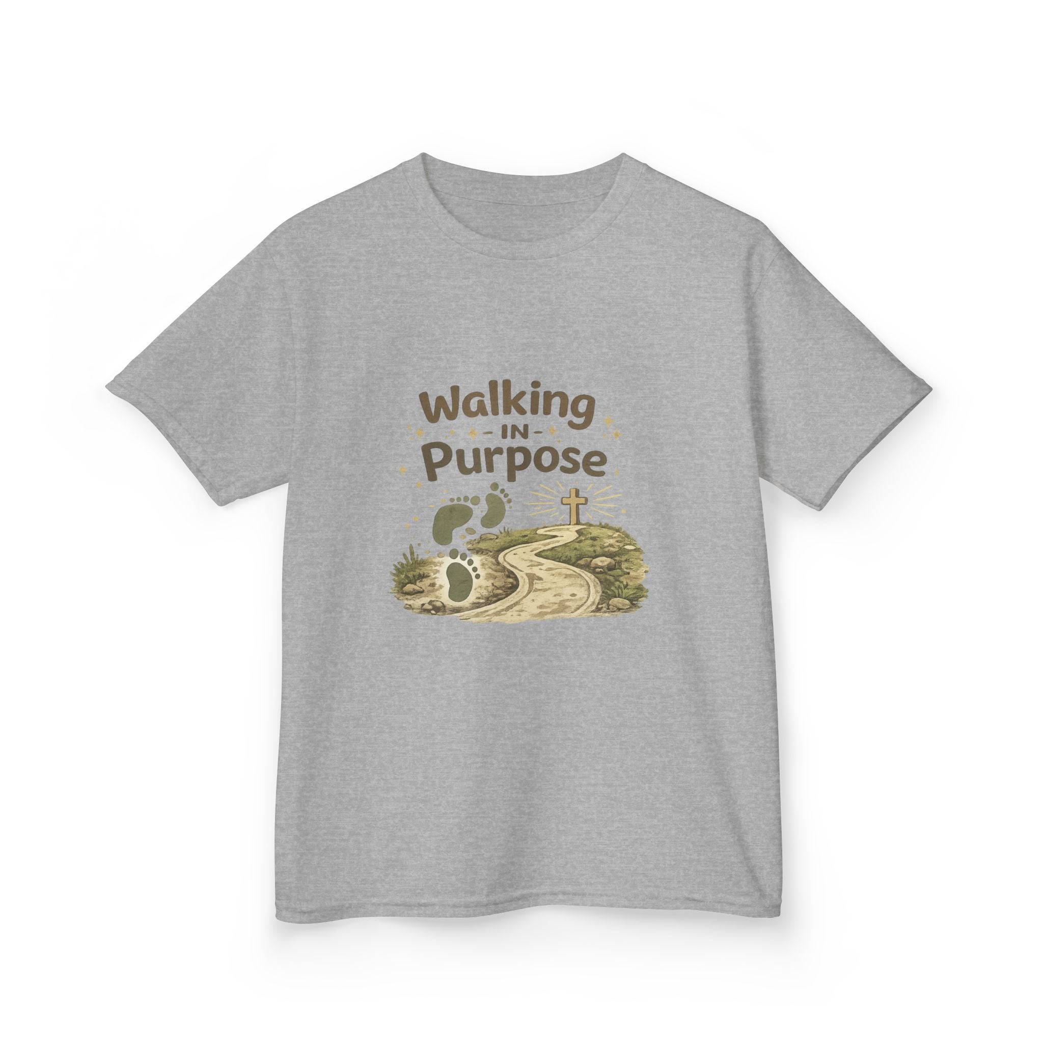 Kids Tee — "Walking in Purpose" Inspirational Christian Kids T-Shirt
