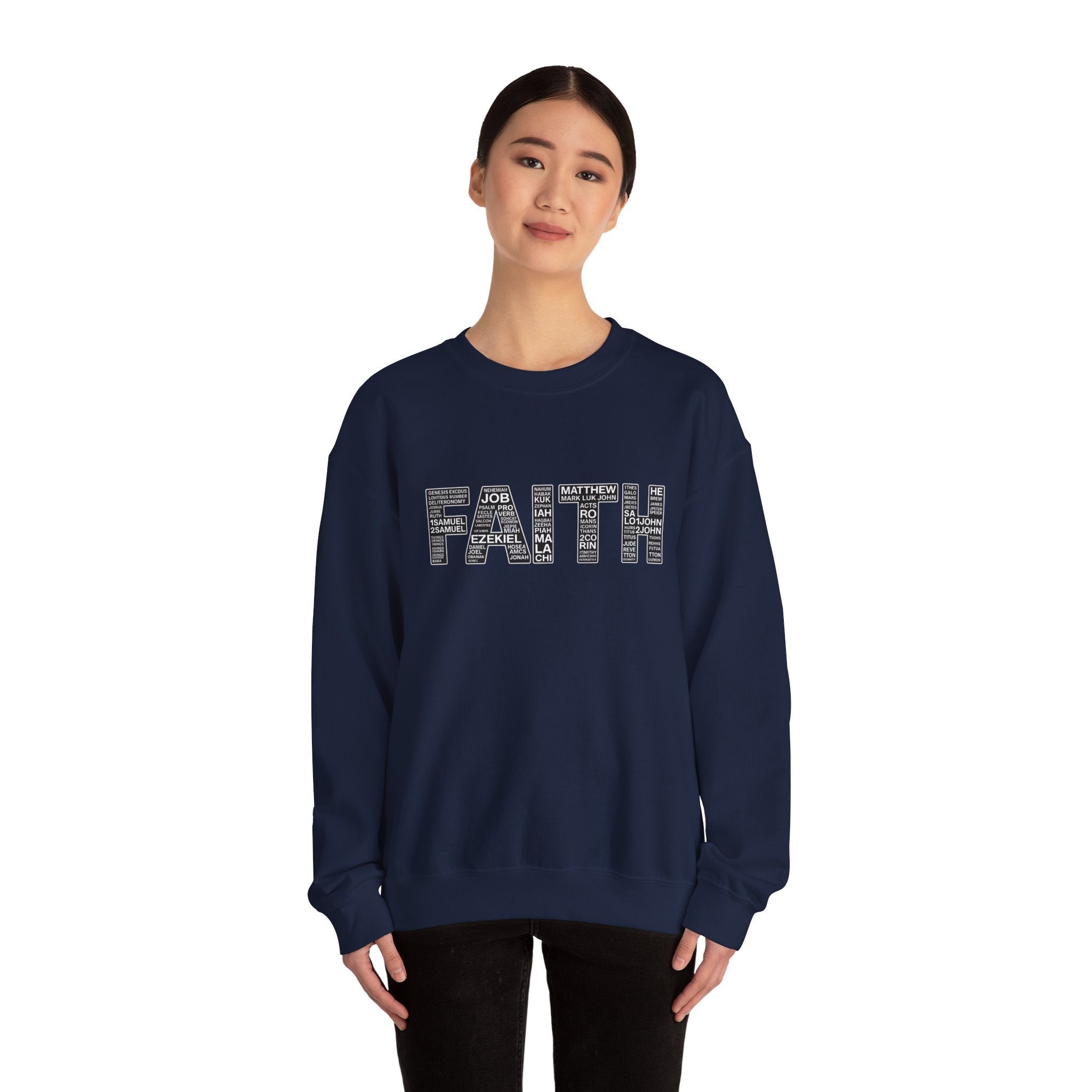 Womens Faith Graphic Sweatshirt  Inspirational Faith Crewneck