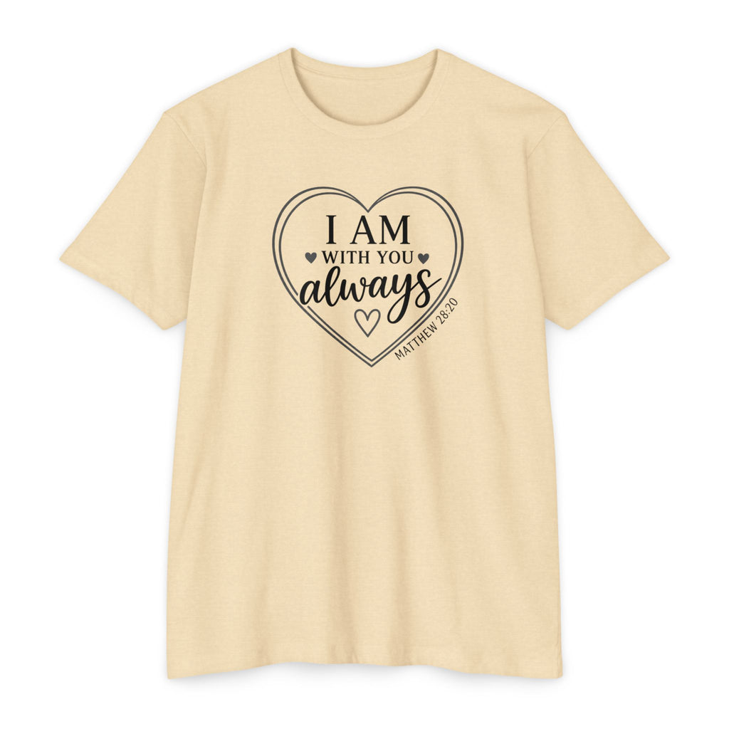 Womens I Am With You Always T-Shirt | Inspirational Script, Floral Accent