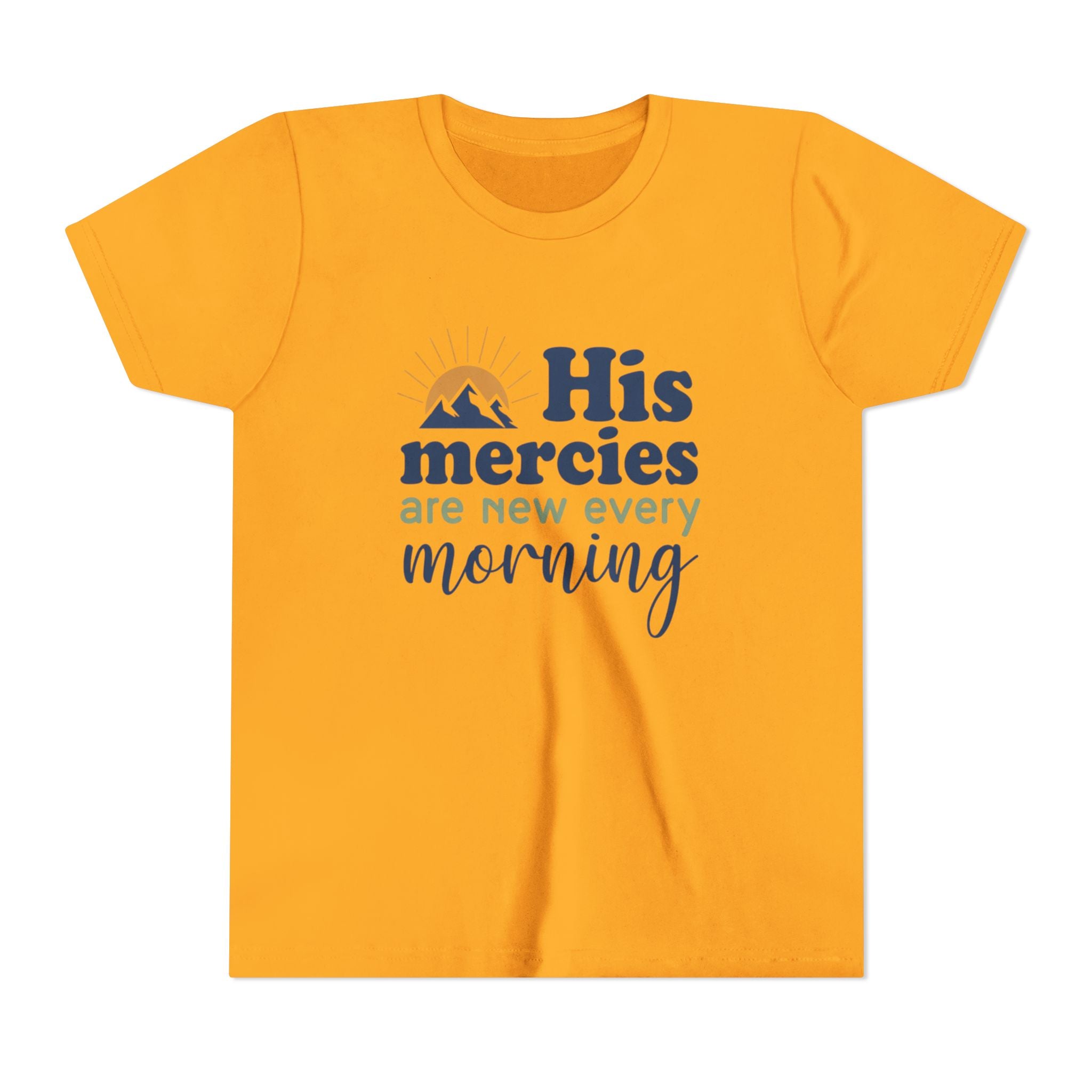 Boys Tee “His Mercies Are New Every Morning” Christian Faith Kids Shirt