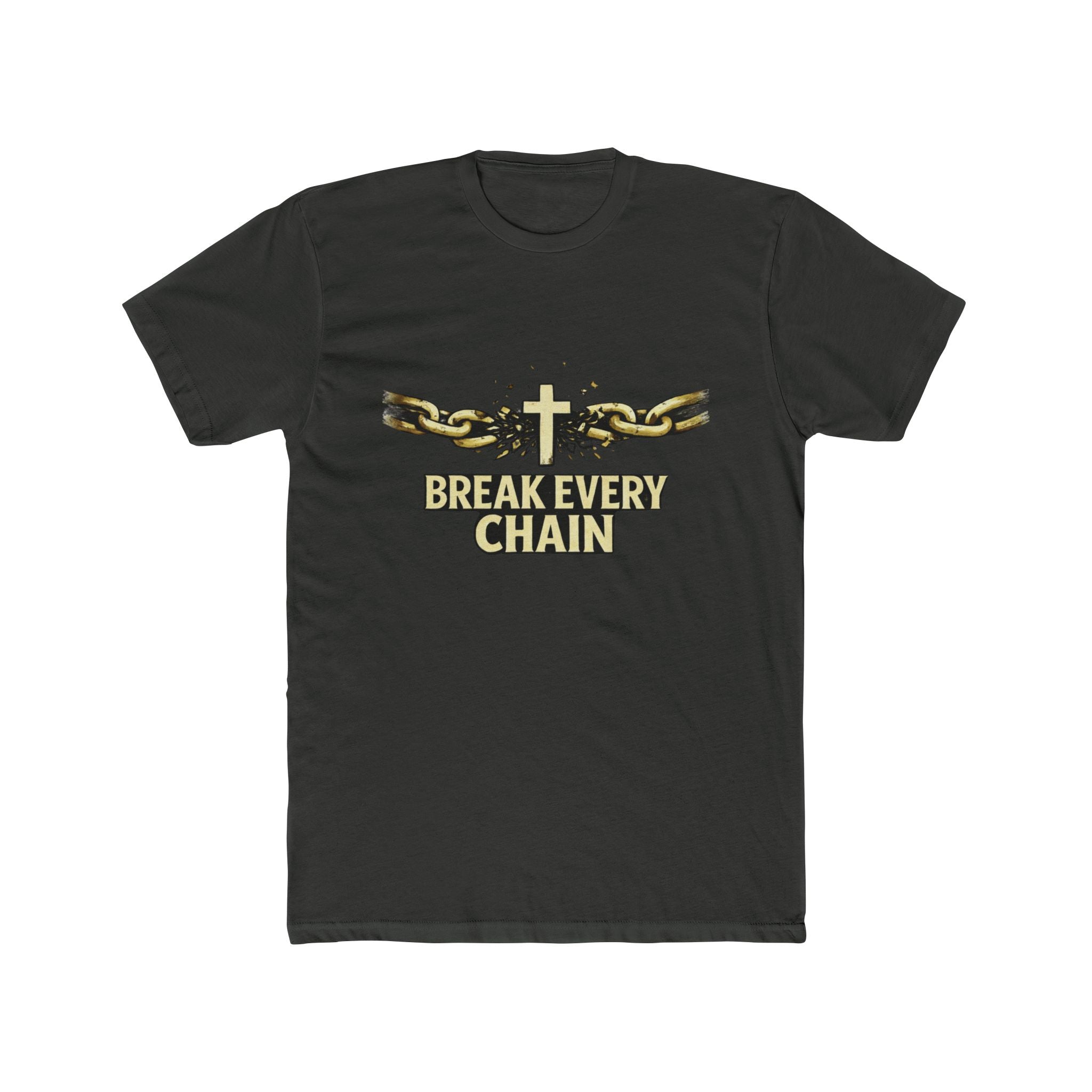 Break Every Chain T-Shirt | Cross with Broken Chains, Christian Faith Tee