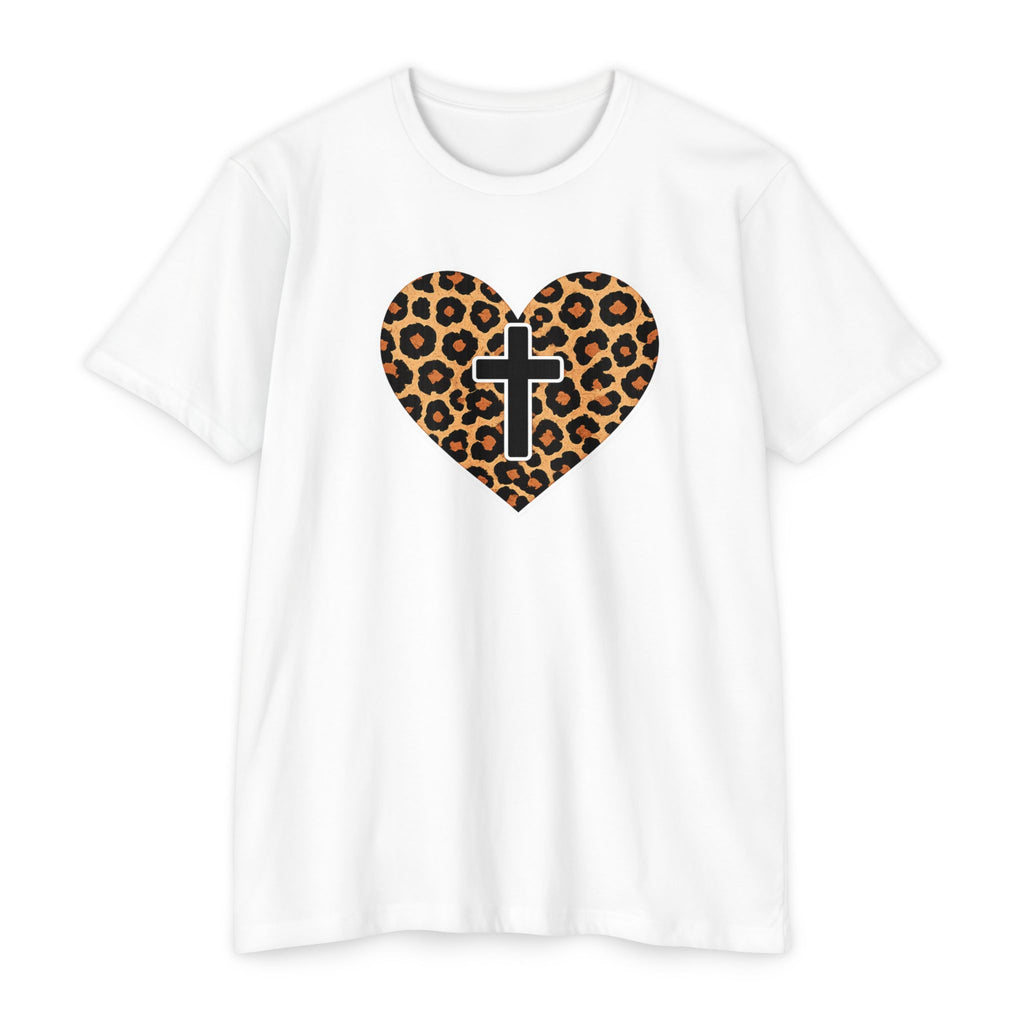 Womens  Heart with Cross T-shirt | Christian Faith