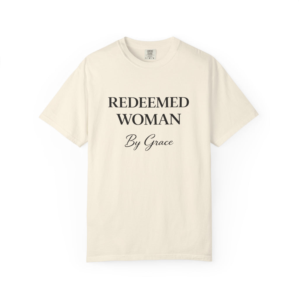 Redeemed Woman T-Shirt — "By Grace" Christian Faith Tee