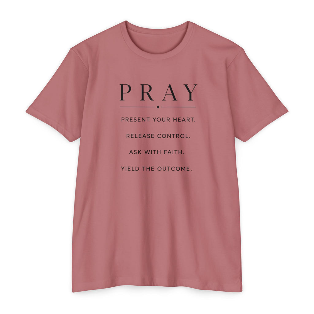 Womens "PRAY" inspirational text T-Shirt |