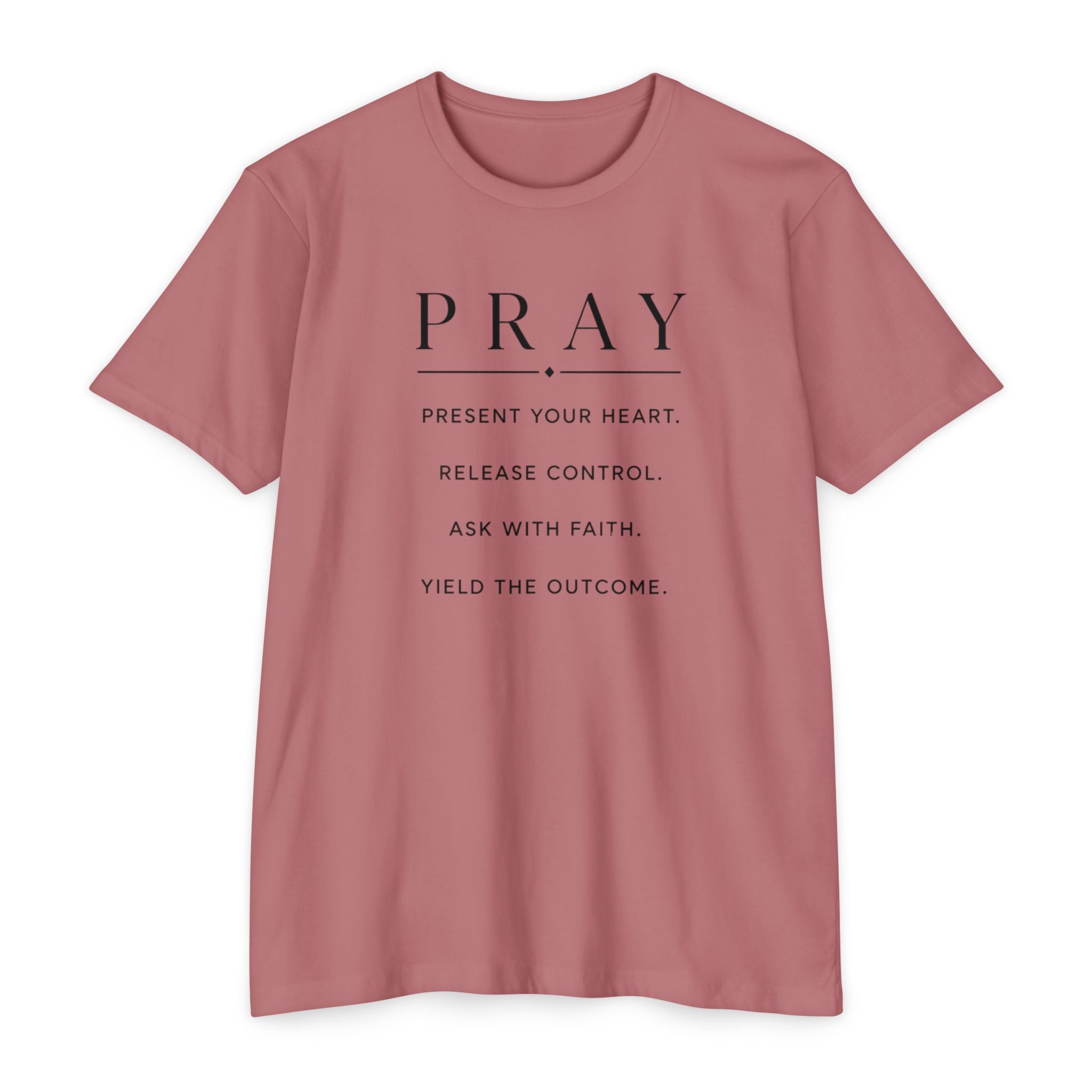 Womens "PRAY" inspirational text T-Shirt |