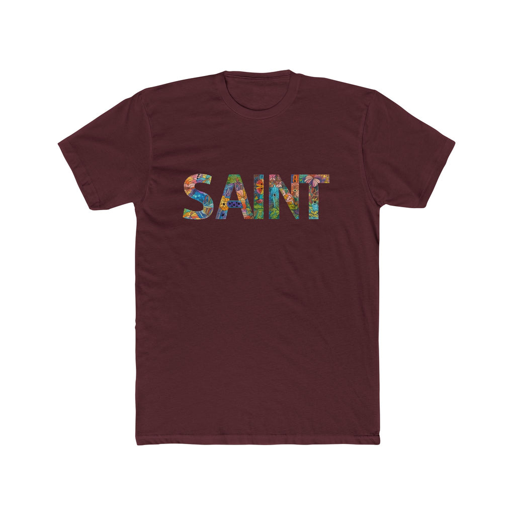 SAINT floral letters T-Shirt | Botanical Typography Tee