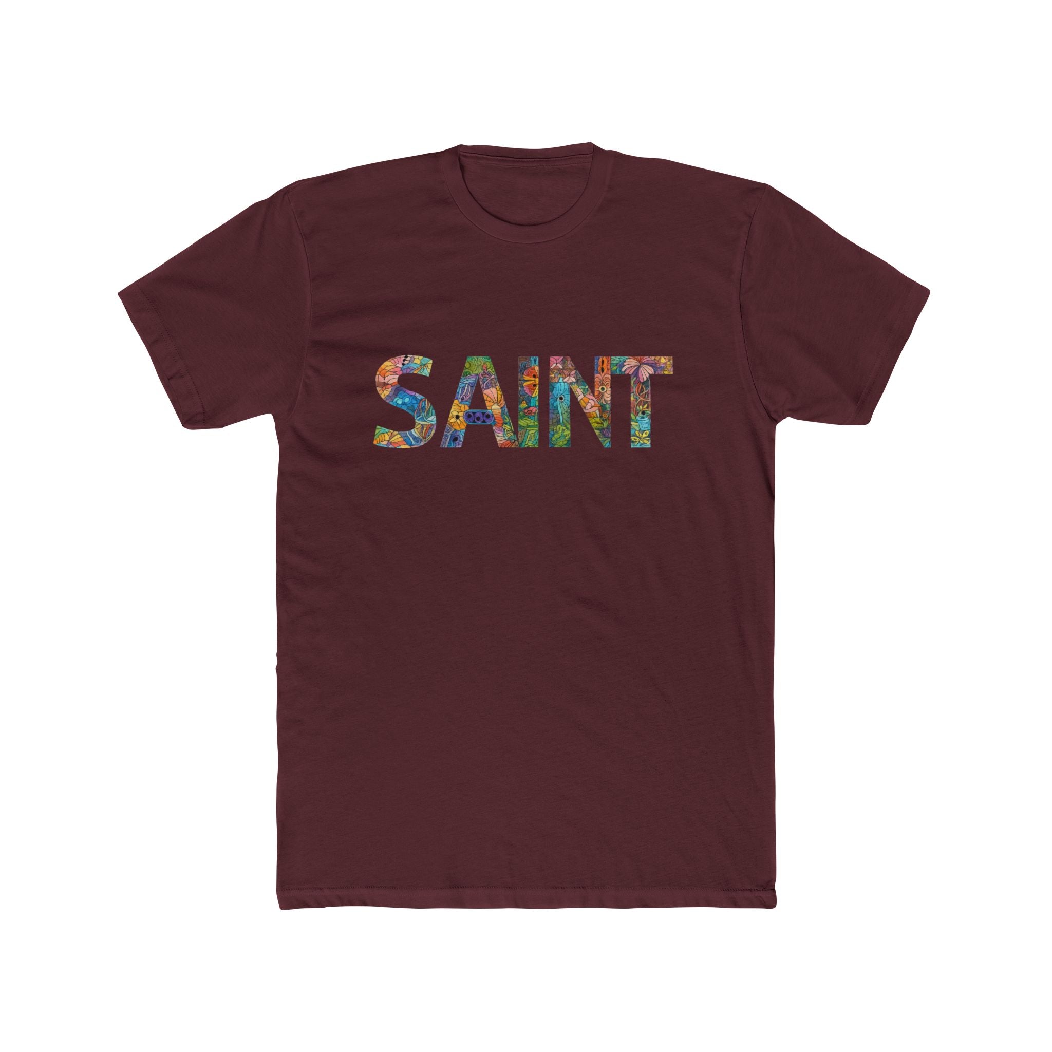 SAINT floral letters T-Shirt | Botanical Typography Tee