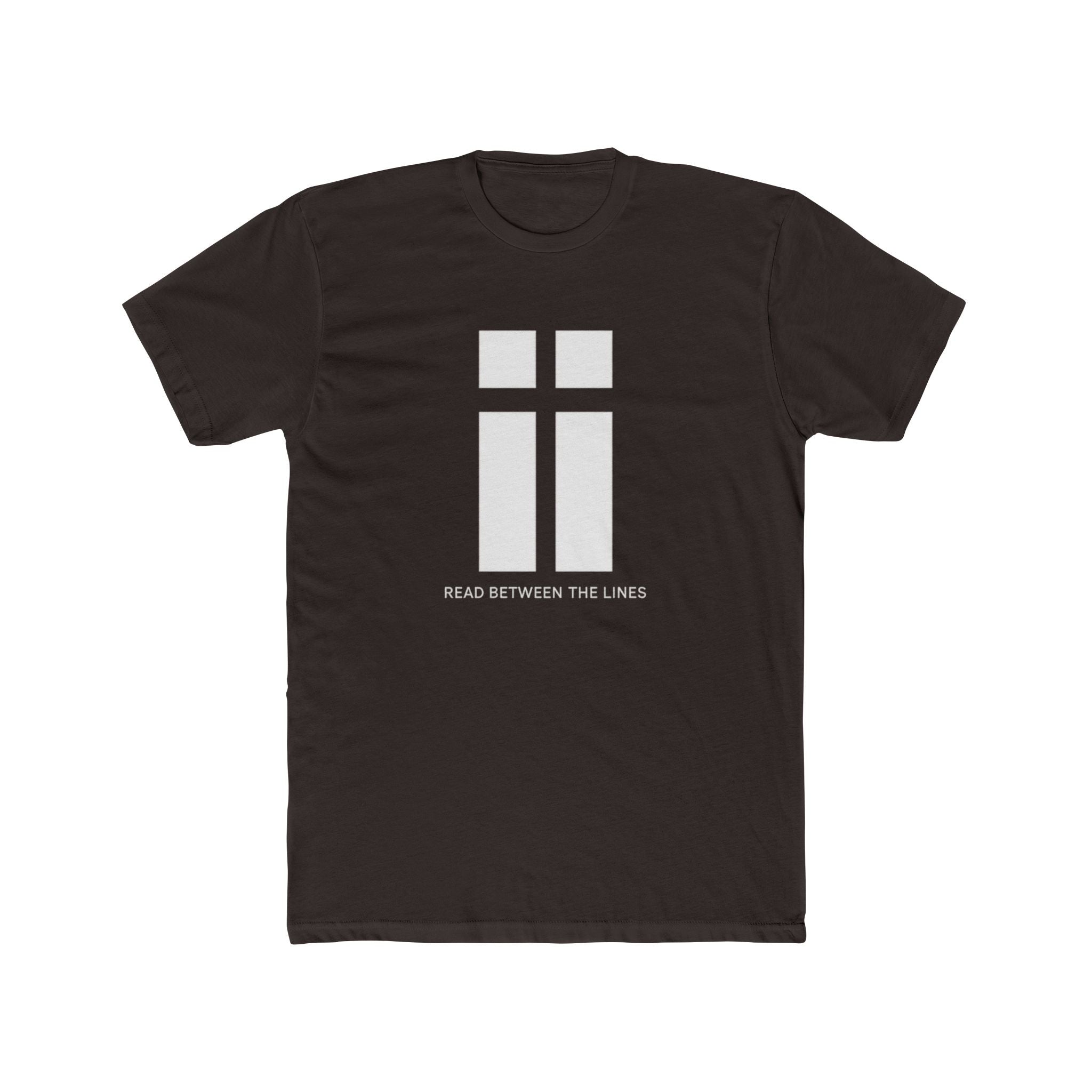 Read Between the Lines graphic Tee | Minimalist Cross Design