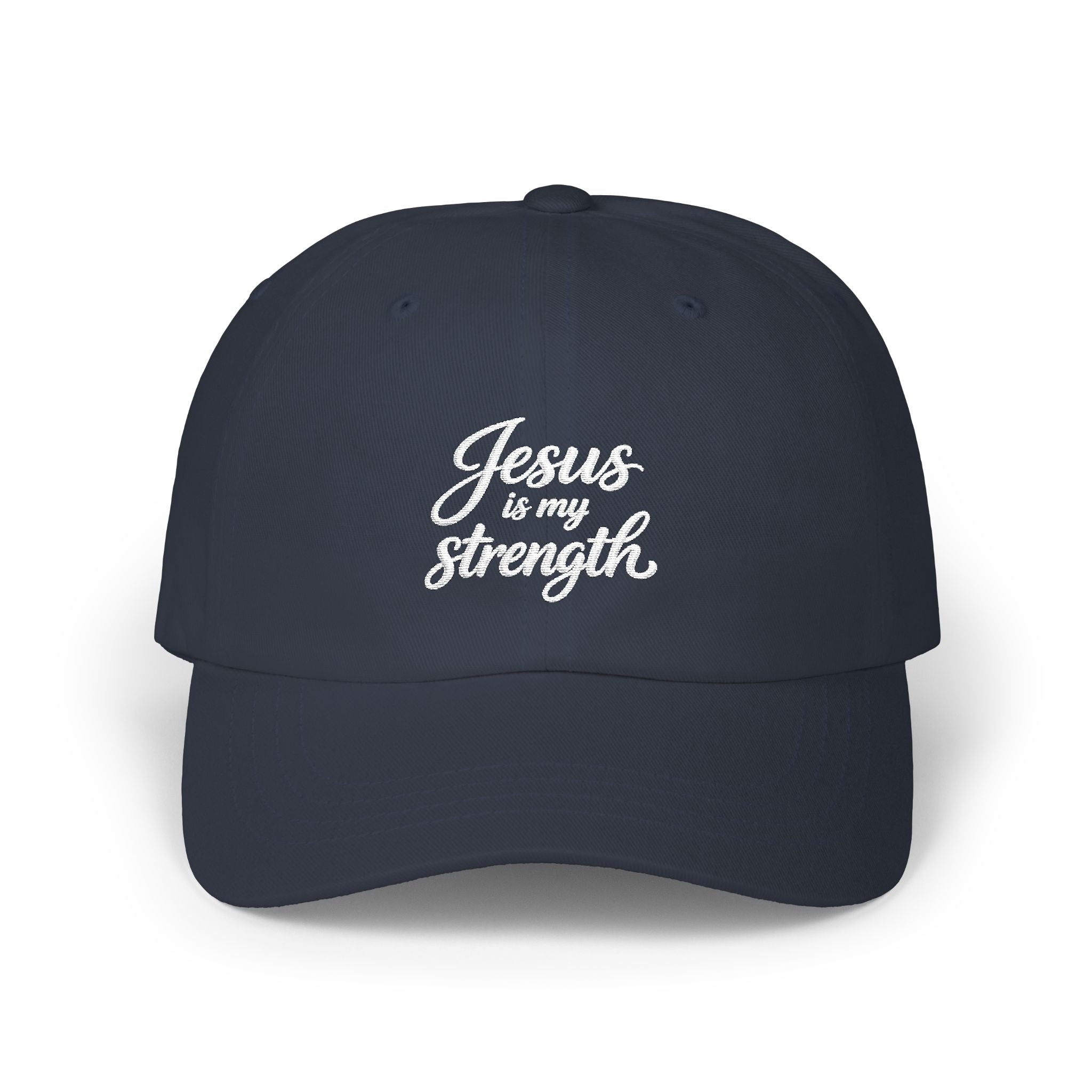 Dad Cap - "Jesus Is My Strength" Embroidered Christian Baseball Hat