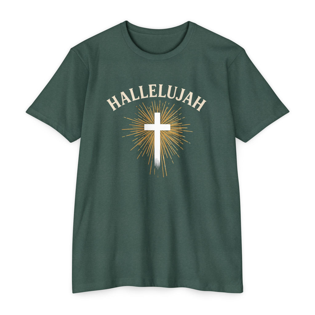Womens Christian Hallelujah Cross T-Shirt