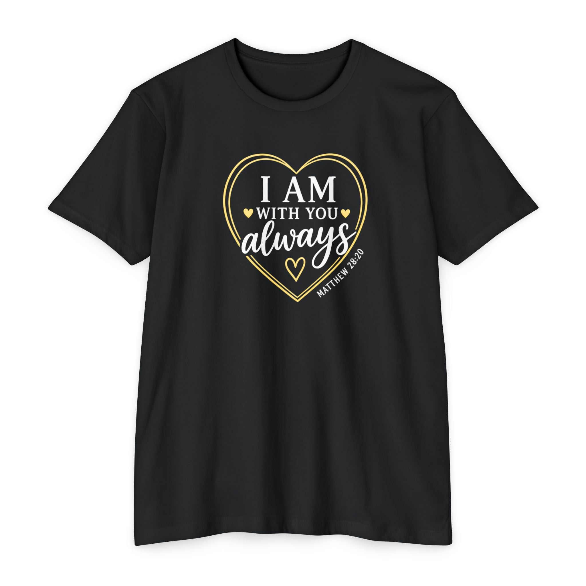 Womens I Am With You Always T-Shirt | Inspirational Script, Floral Accent