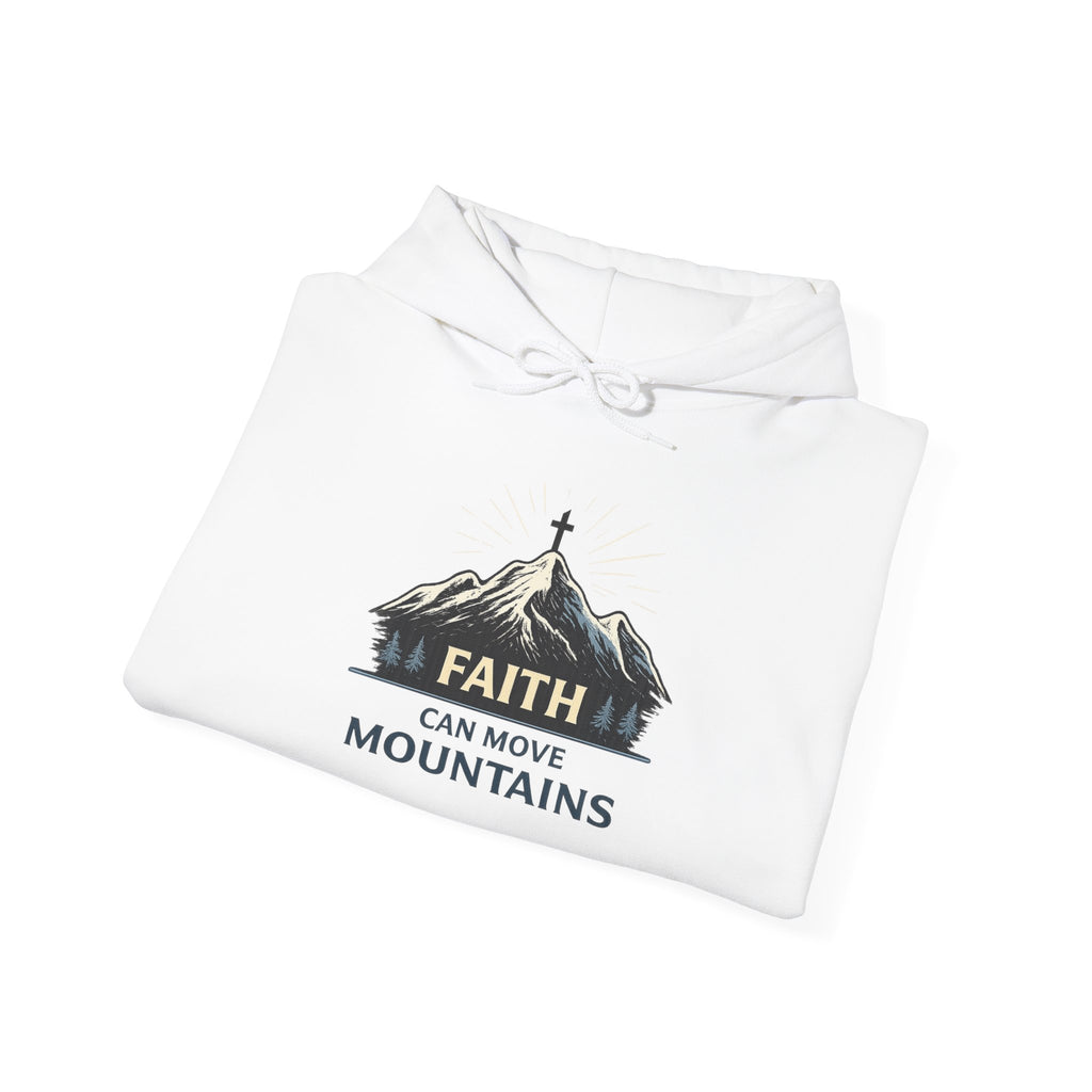 Mens Heavy Blend™ 'Faith Can Move Mountains" Hooded Sweatshirt
