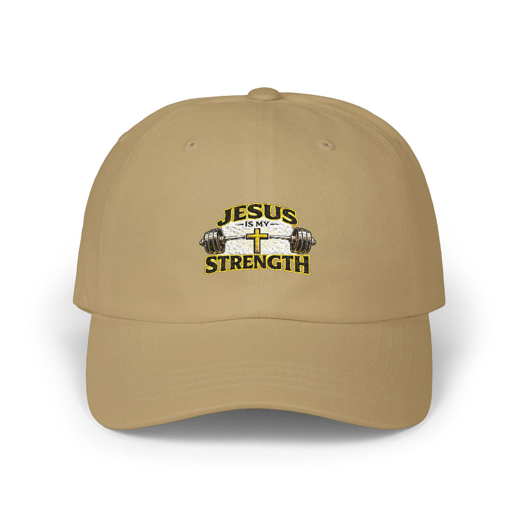 Dad Cap — "Jesus Strength" Embroidered Christian Baseball Hat