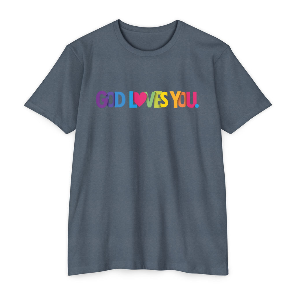 Womens God Loves You Rainbow T-Shirt