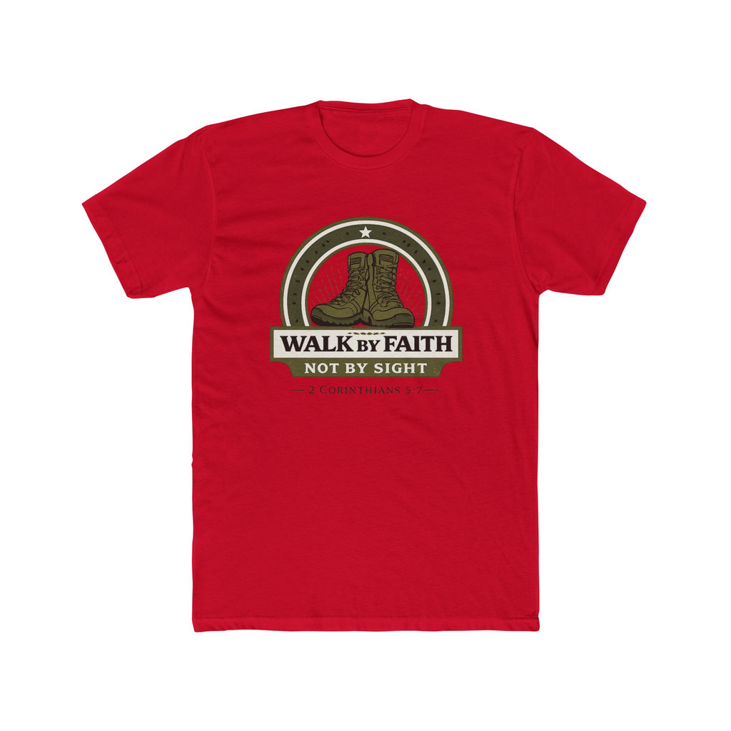Walk By Faith boots graphic Tee | Christian scripture apparel, 2 Corinthians quote