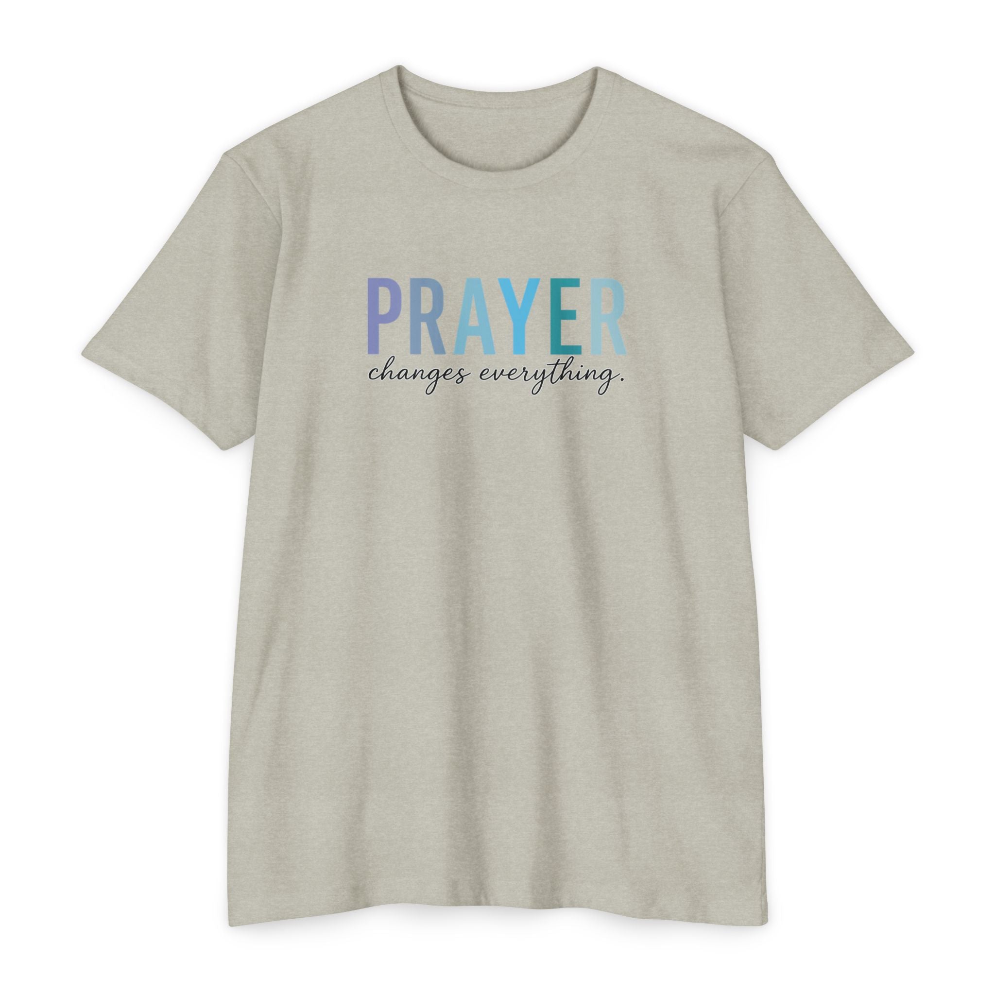 Womens Prayer Graphic T-Shirt — Colorful Typographic Faith Tee