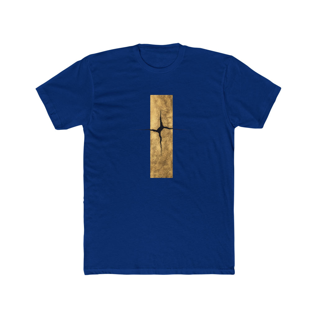 Cracked Gold Bar Tee | Minimal Abstract Vertical Design