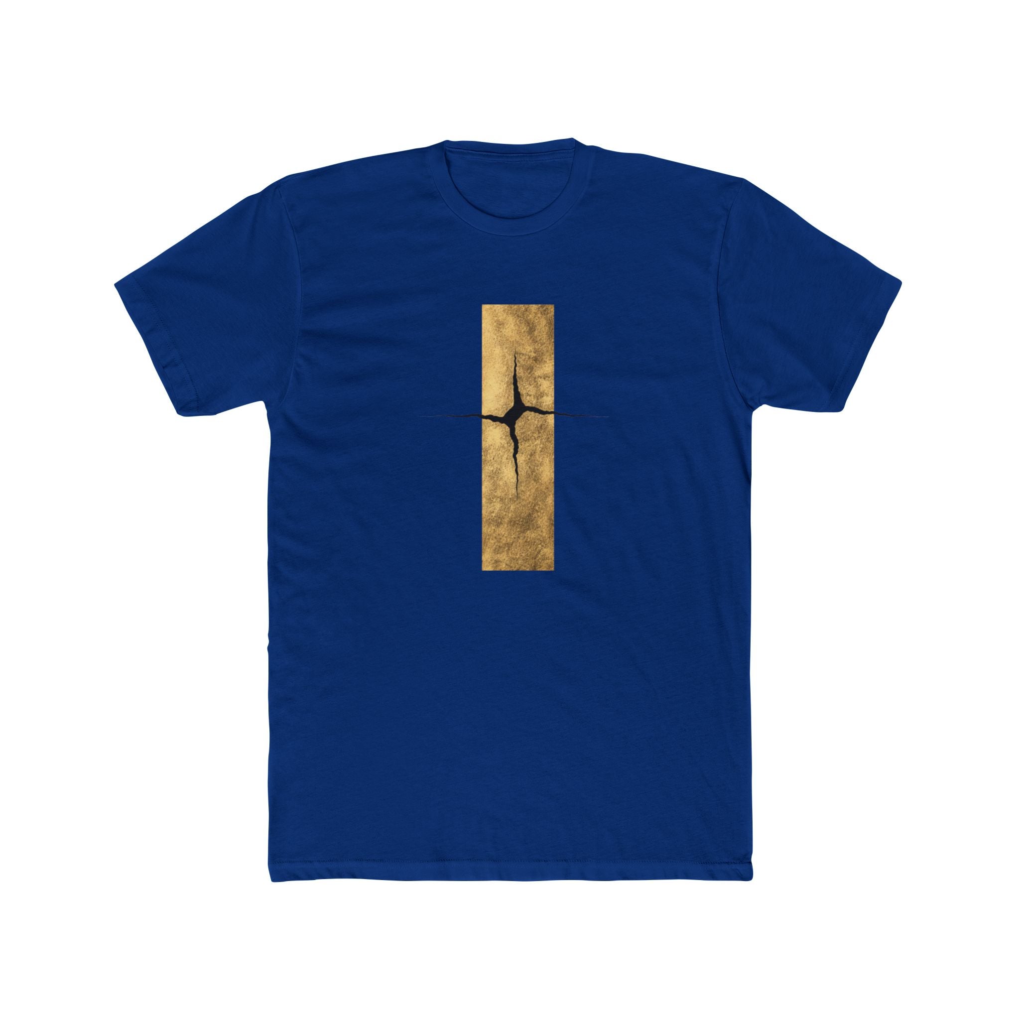 Cracked Gold Bar Tee | Minimal Abstract Vertical Design